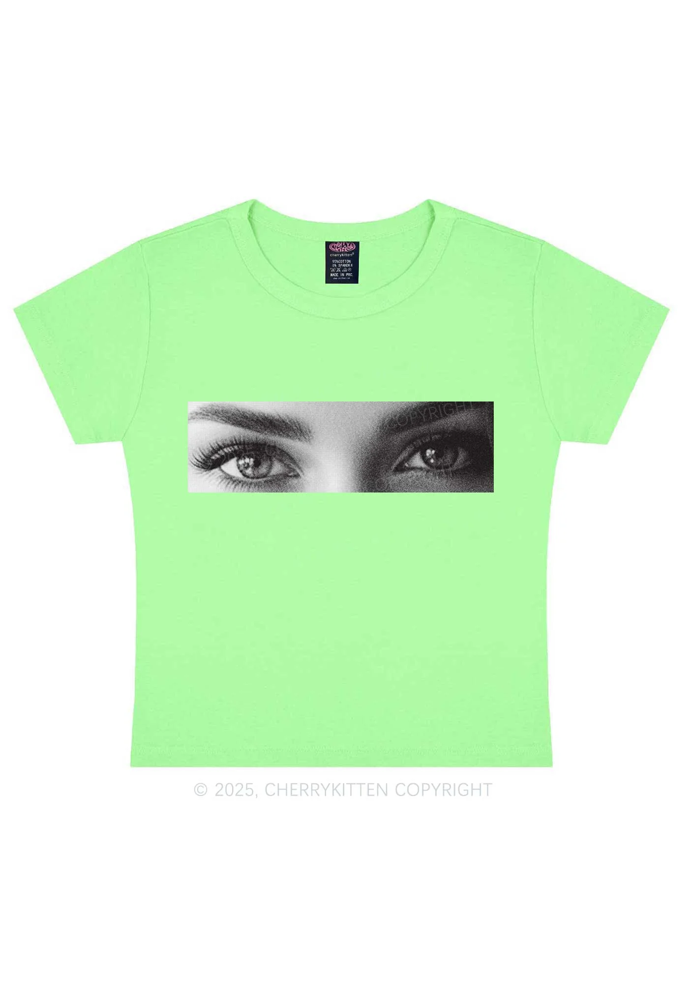 Custom Eyes Y2K Baby Tee Cherrykitten - Image 11