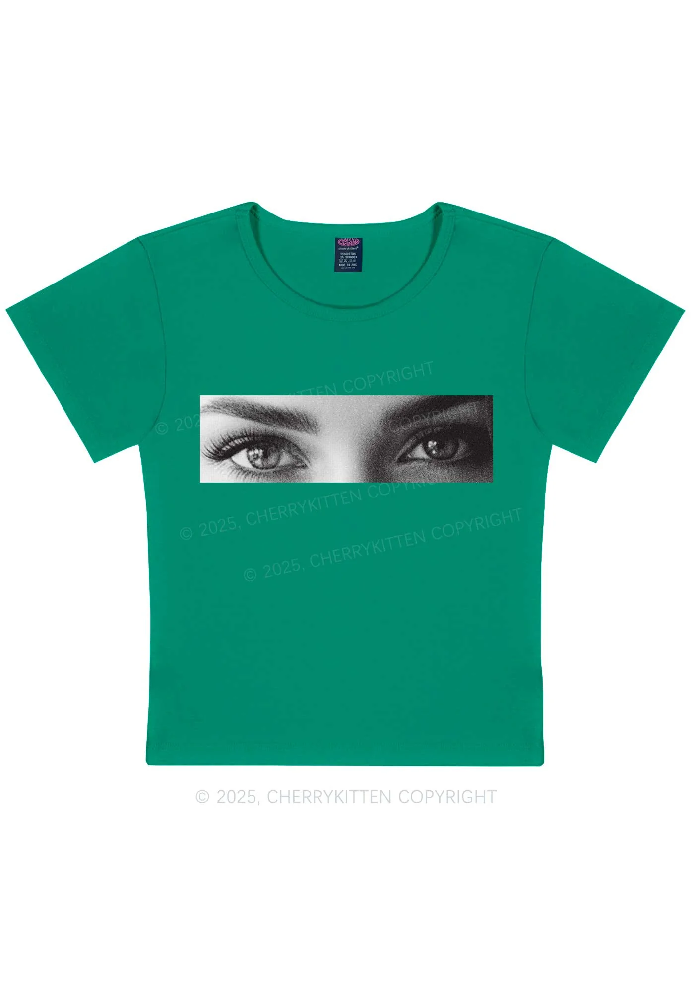 Custom Eyes Y2K Baby Tee Cherrykitten - Image 12