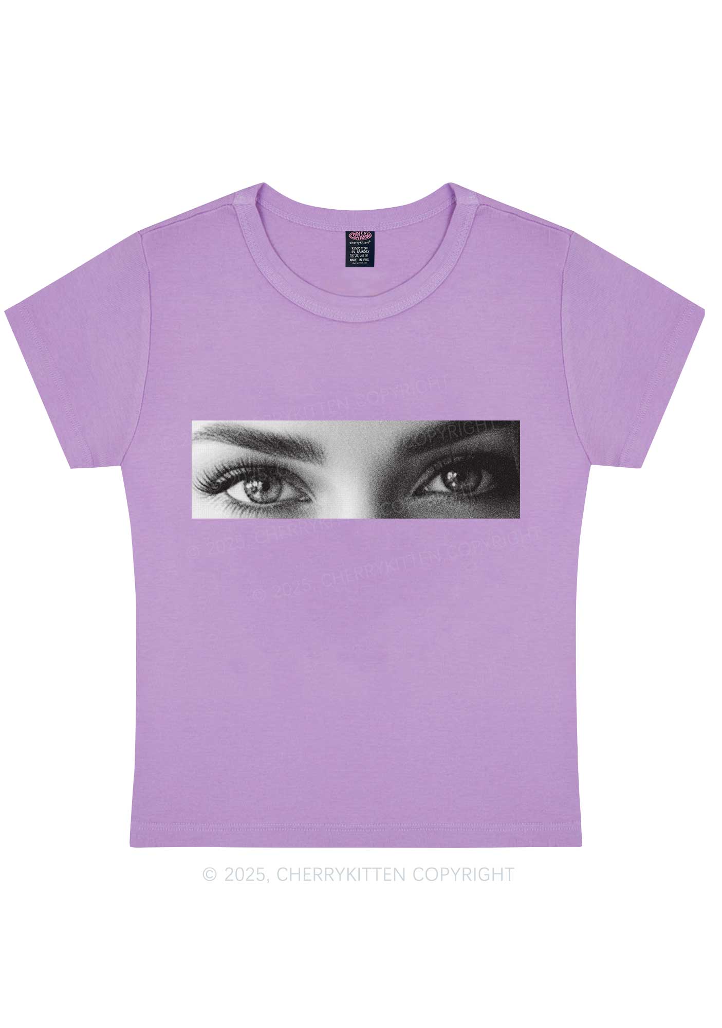 Custom Eyes Y2K Baby Tee Cherrykitten - Image 5