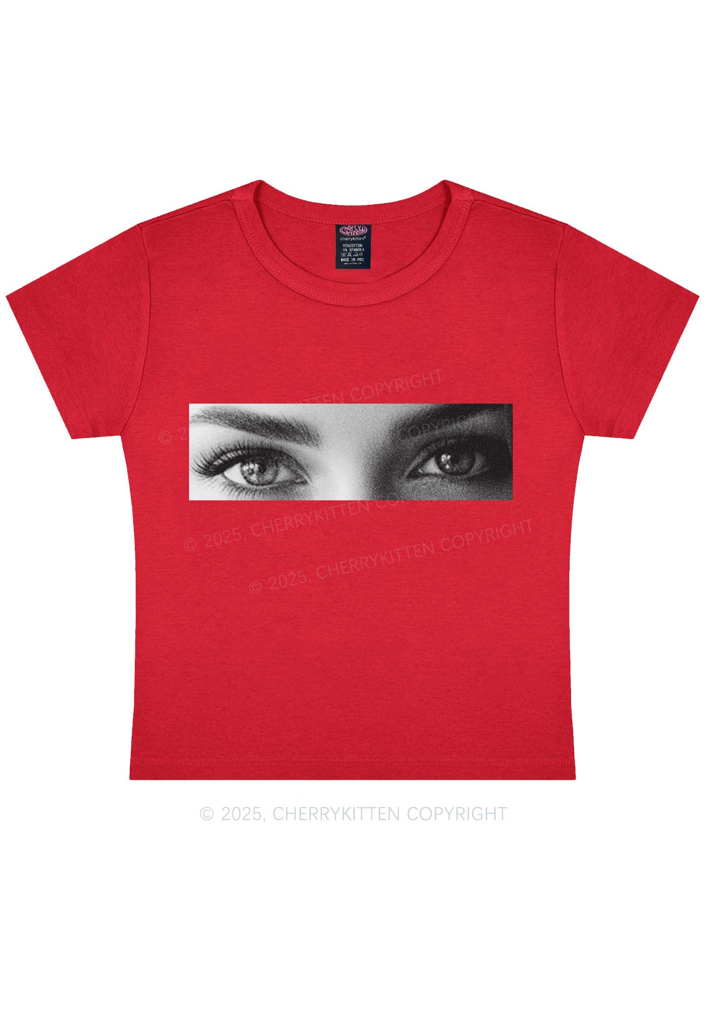 Custom Eyes Y2K Baby Tee Cherrykitten - Image 6