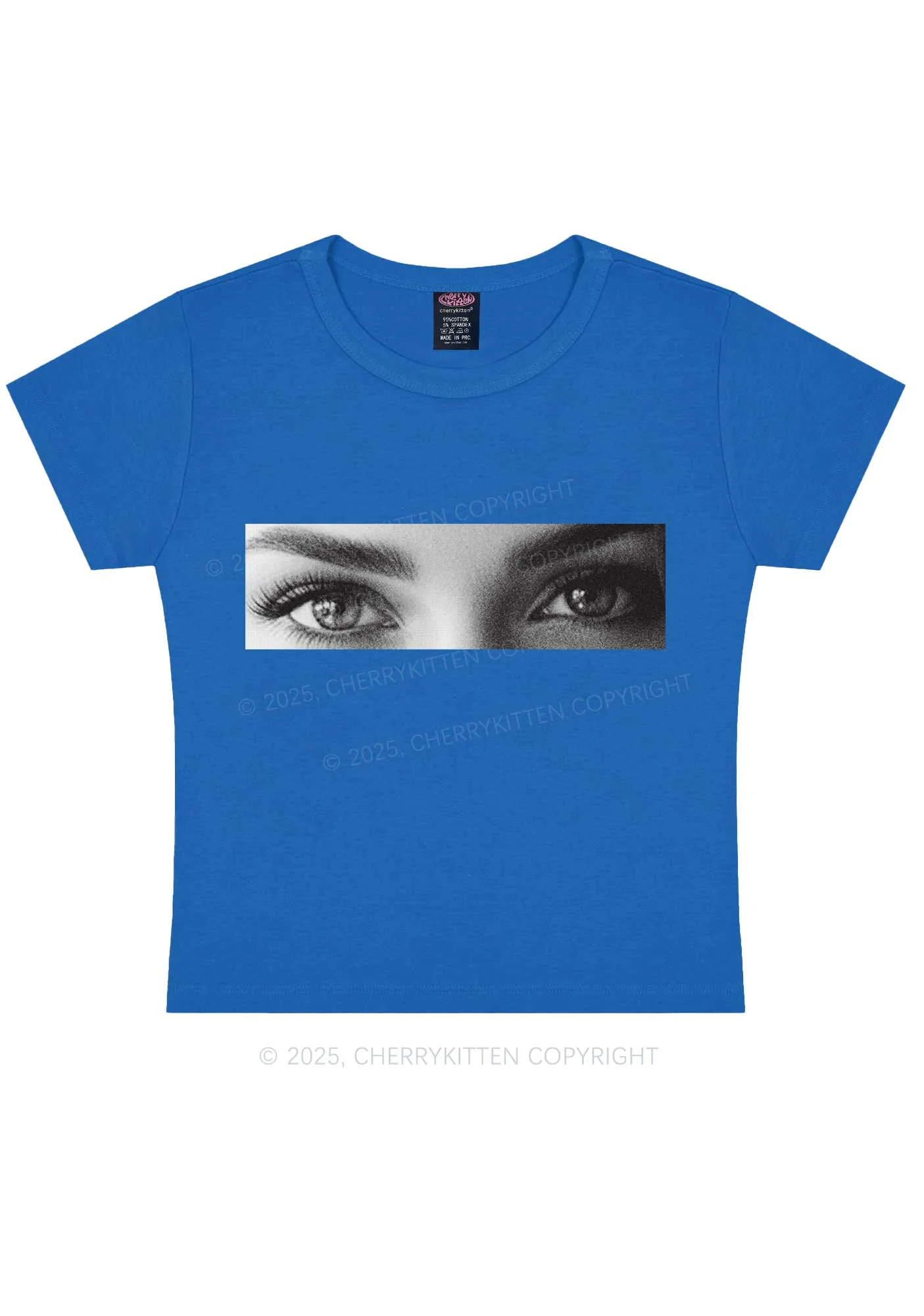 Custom Eyes Y2K Baby Tee Cherrykitten - Image 7
