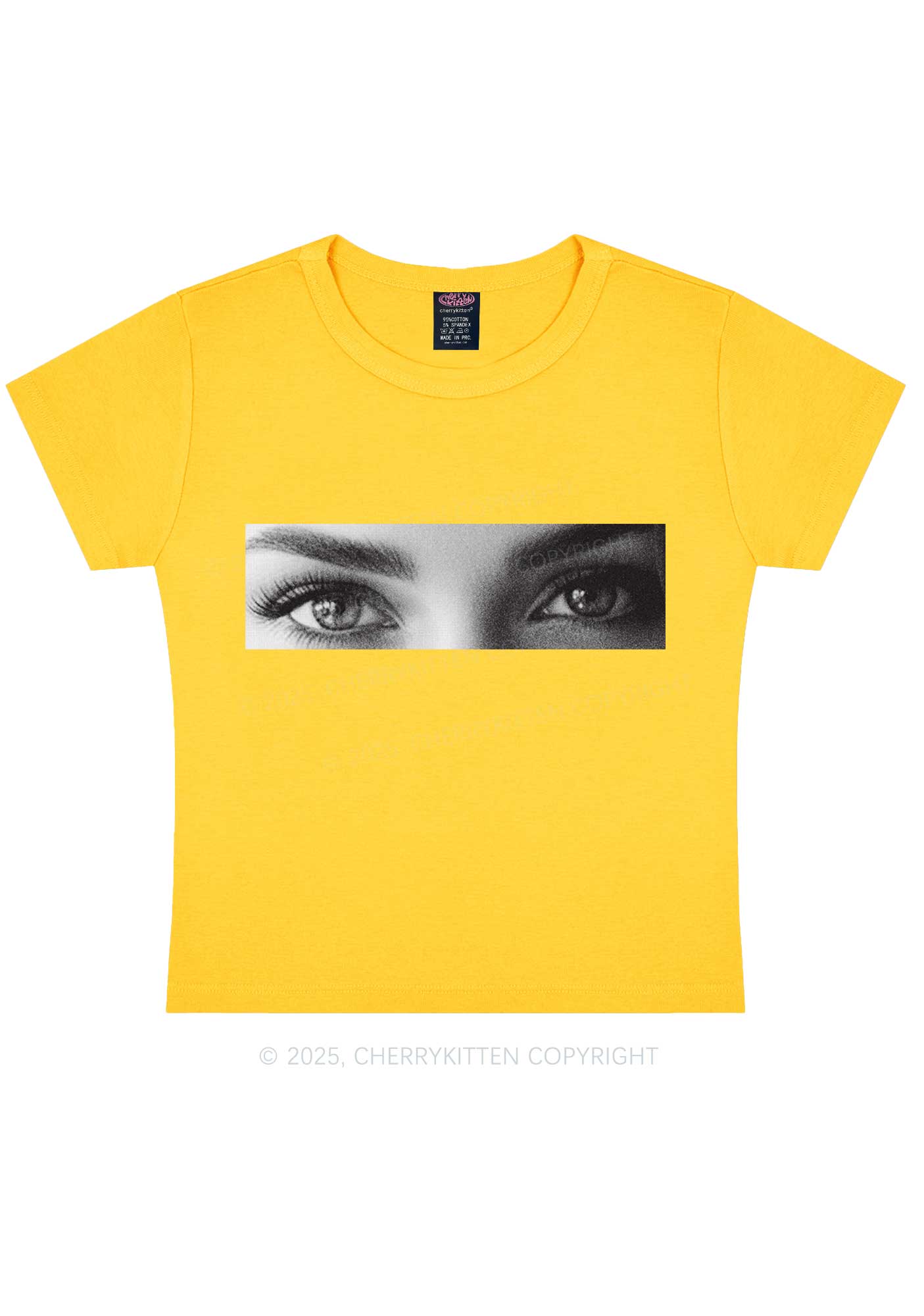 Custom Eyes Y2K Baby Tee Cherrykitten - Image 8