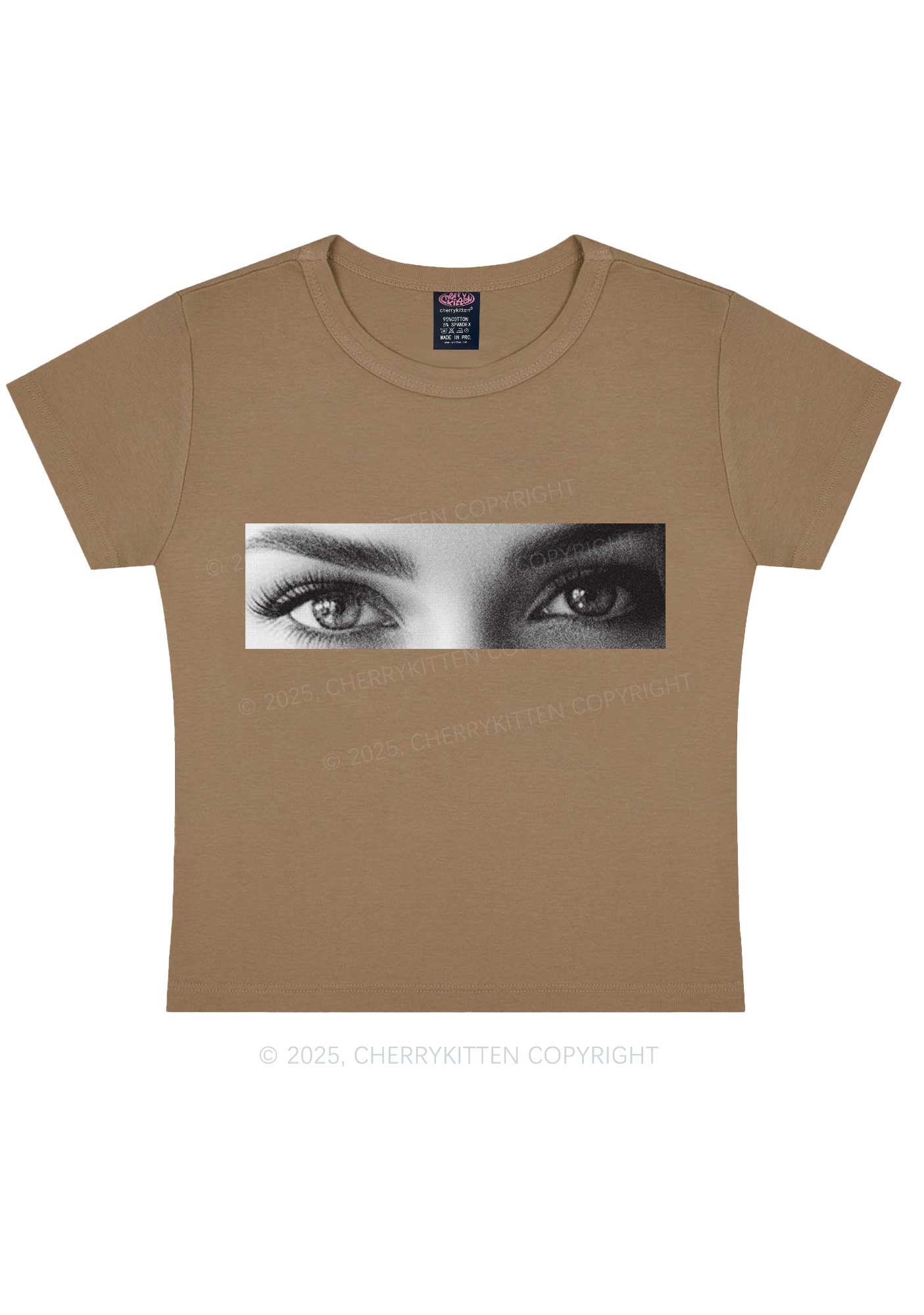 Custom Eyes Y2K Baby Tee Cherrykitten - Image 9