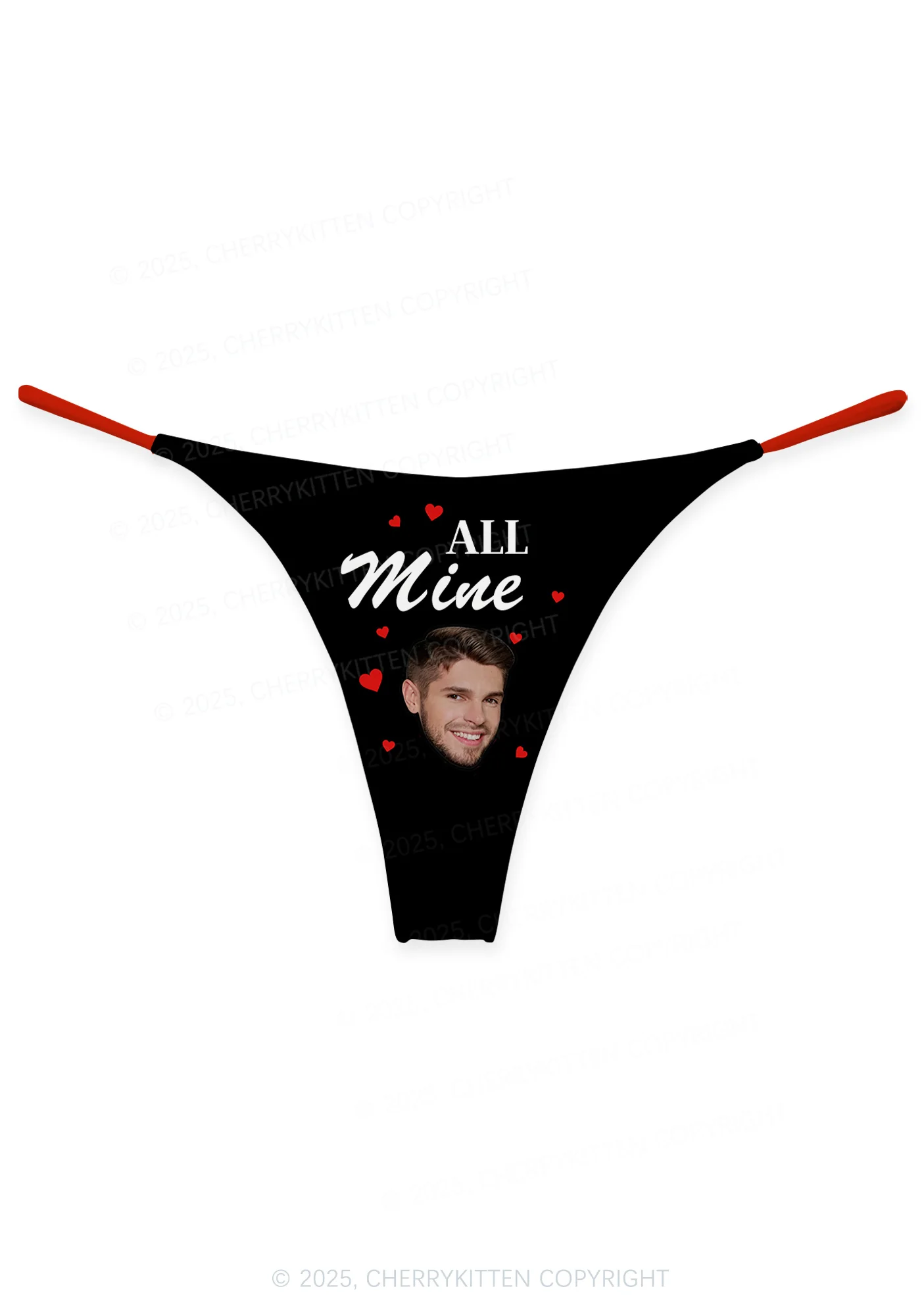 Custom Face All Mine Valentine's Day Y2K Print Couples Boxer Thong Set Cherrykitten - Image 2