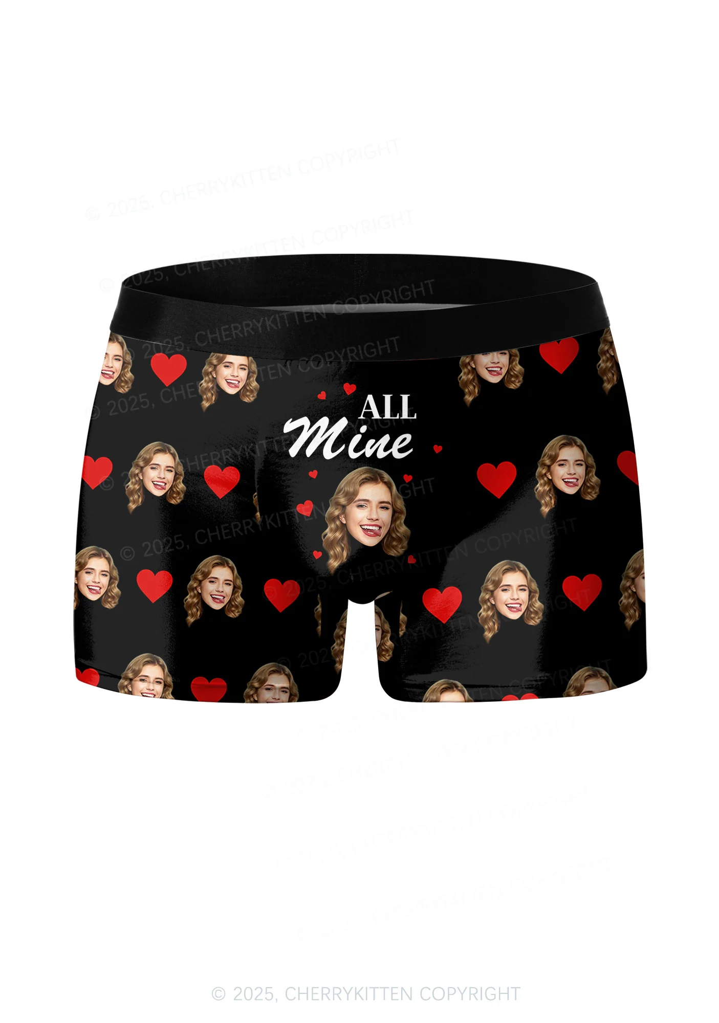 Custom Face All Mine Valentine's Day Y2K Print Couples Boxer Thong Set Cherrykitten - Image 4