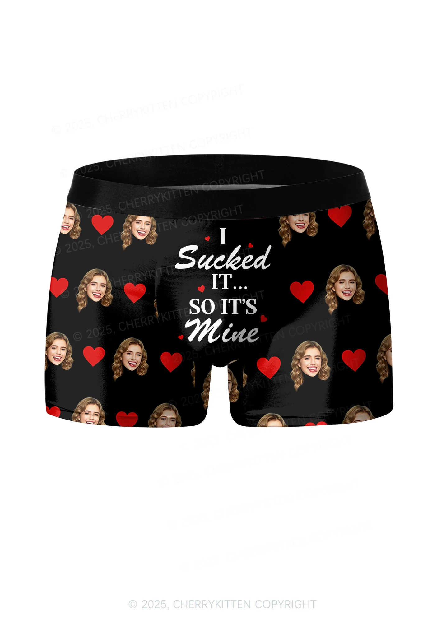 Custom Face I Sucked It Valentine's Day Y2K Print Couples Boxer Thong Set Cherrykitten - Image 4
