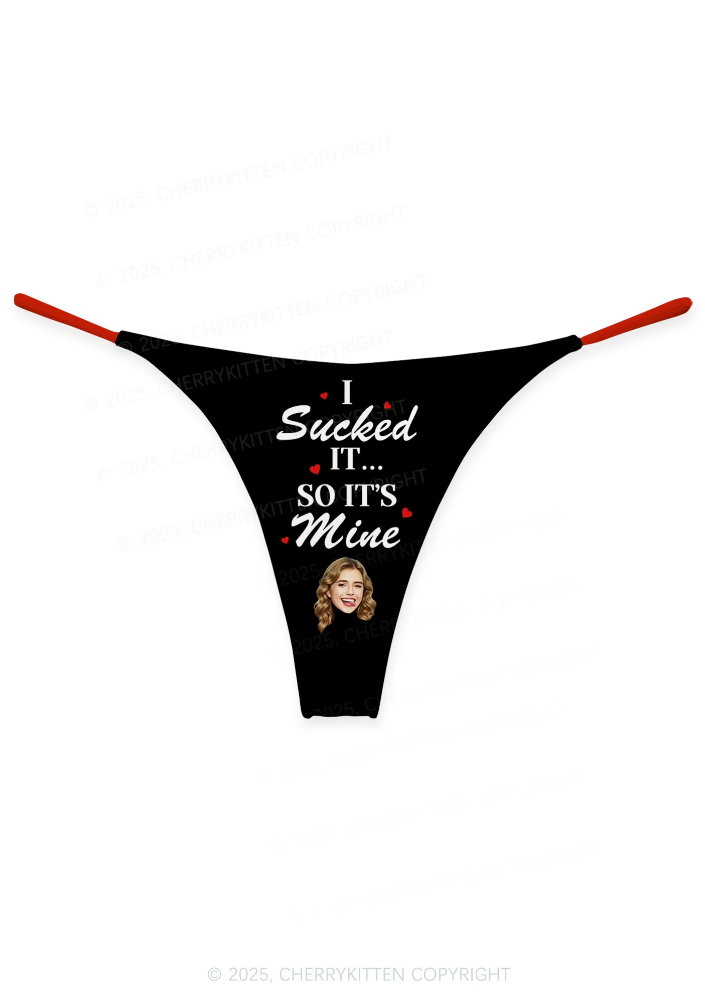 Custom Face I Sucked It Valentine's Day Y2K Print Couples Thong Set Cherrykitten - Image 2
