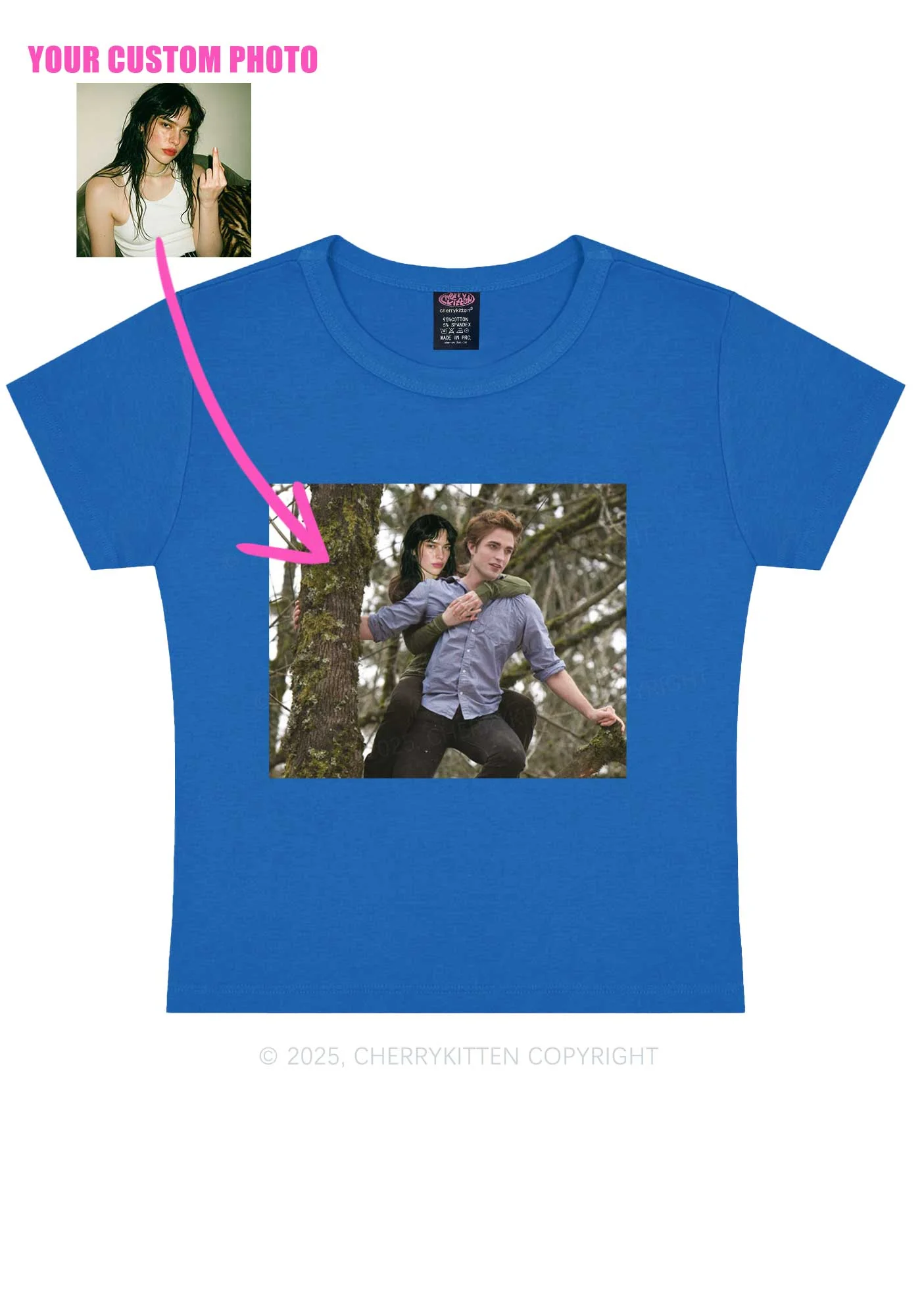 Custom Face Y2K Baby Tee Cherrykitten - Image 10