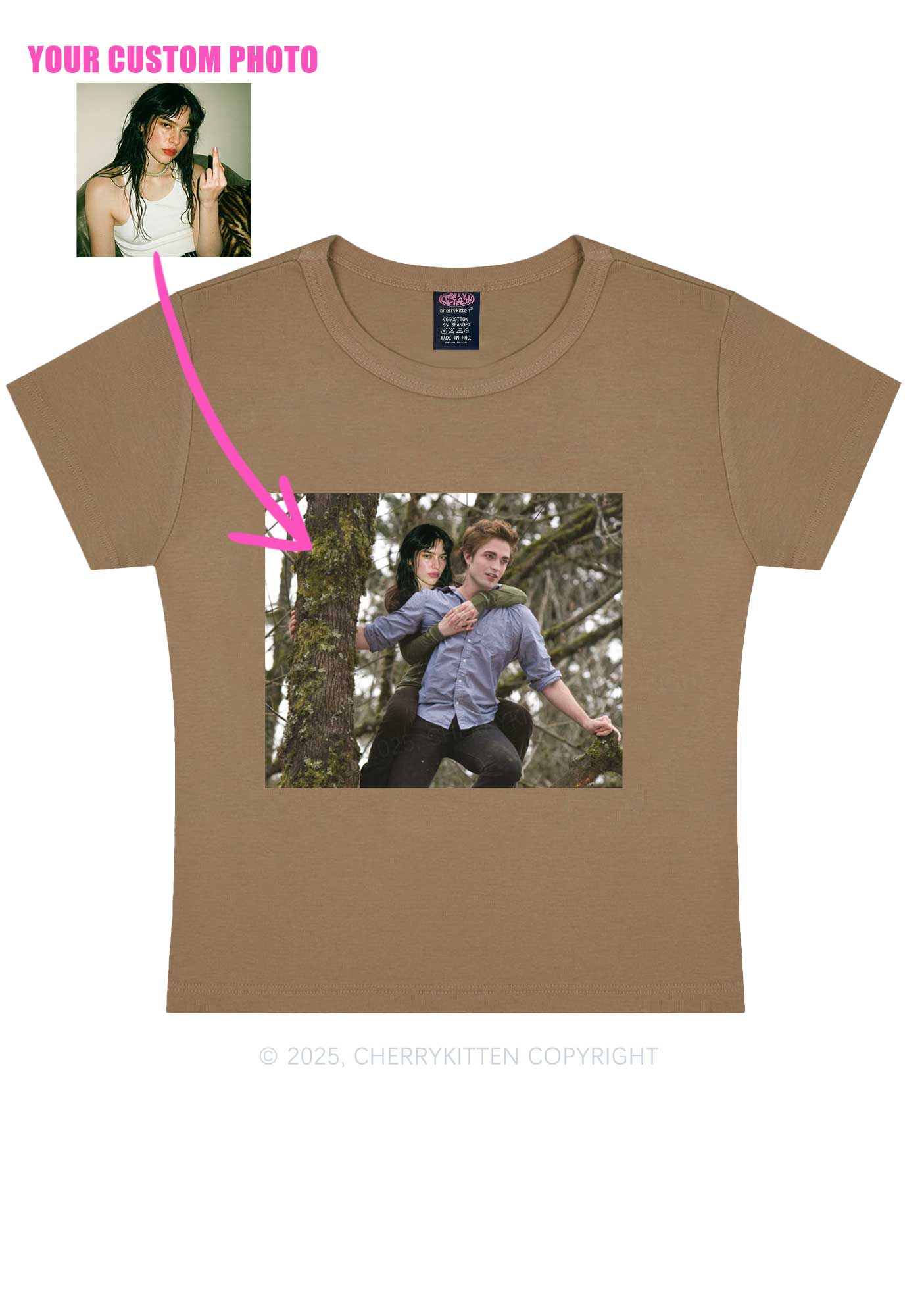 Custom Face Y2K Baby Tee Cherrykitten - Image 11