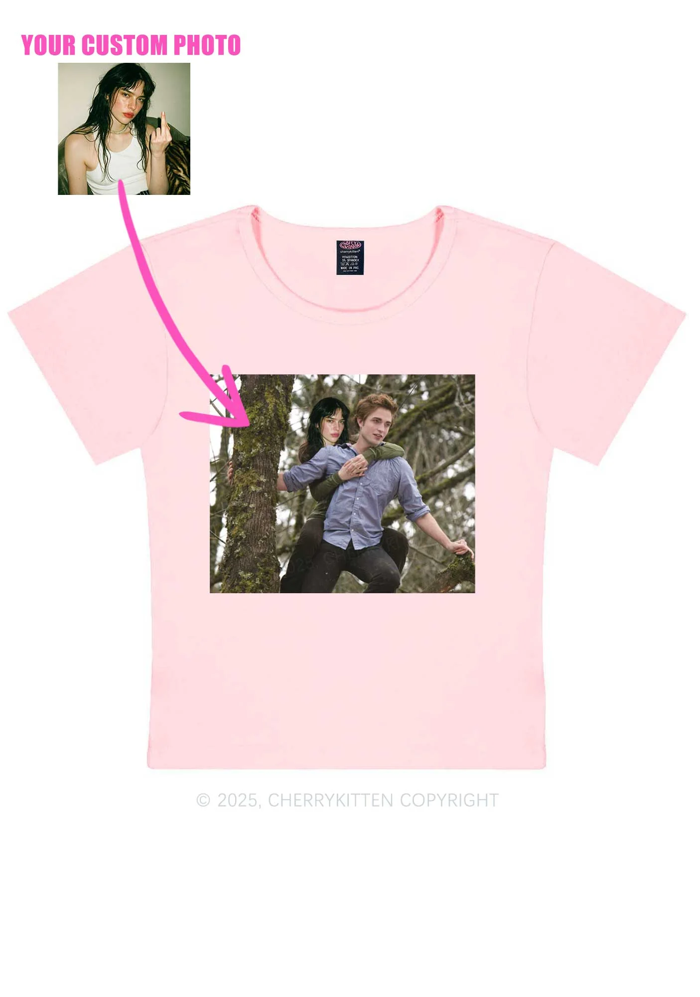 Custom Face Y2K Baby Tee Cherrykitten - Image 13