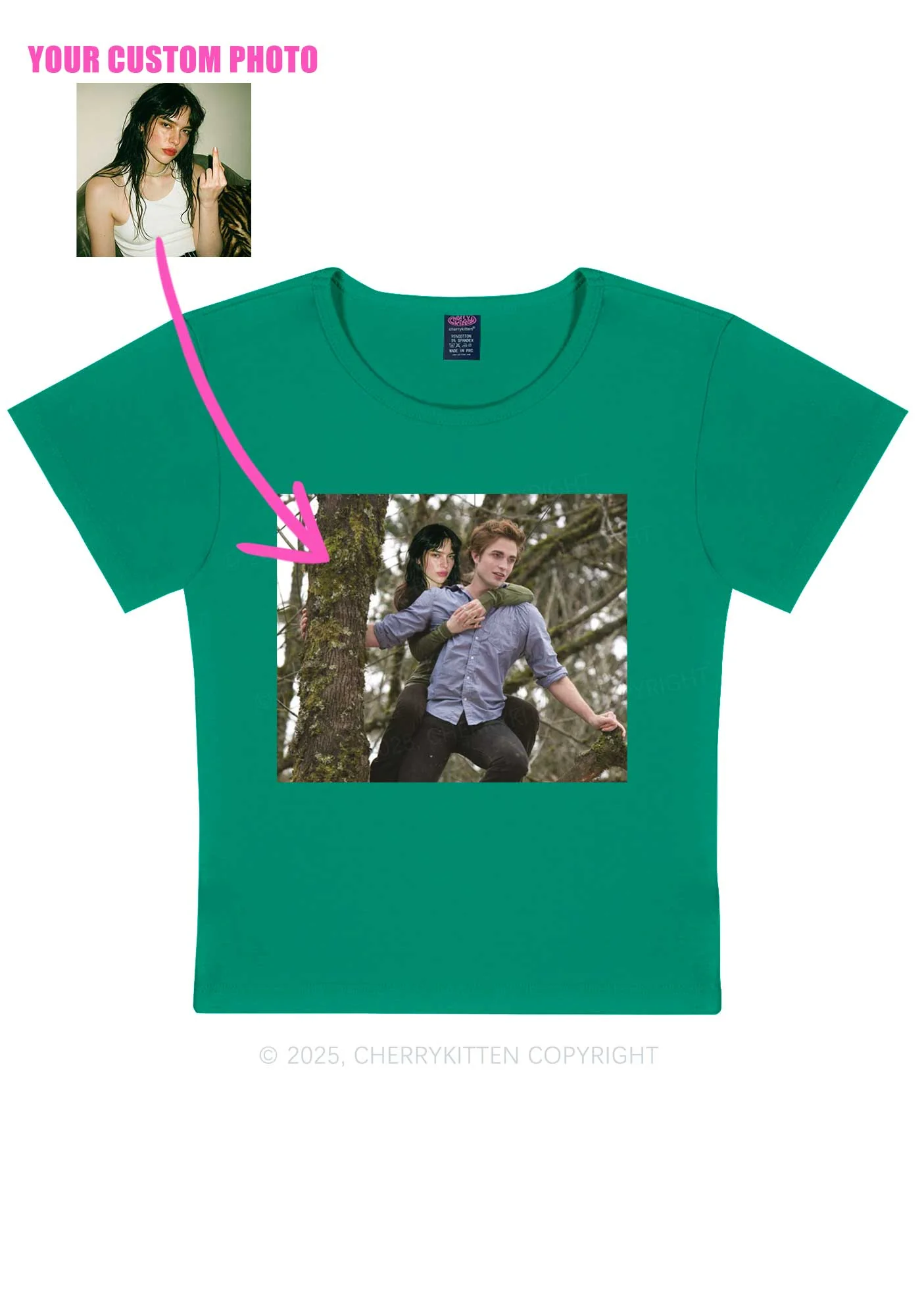 Custom Face Y2K Baby Tee Cherrykitten - Image 14