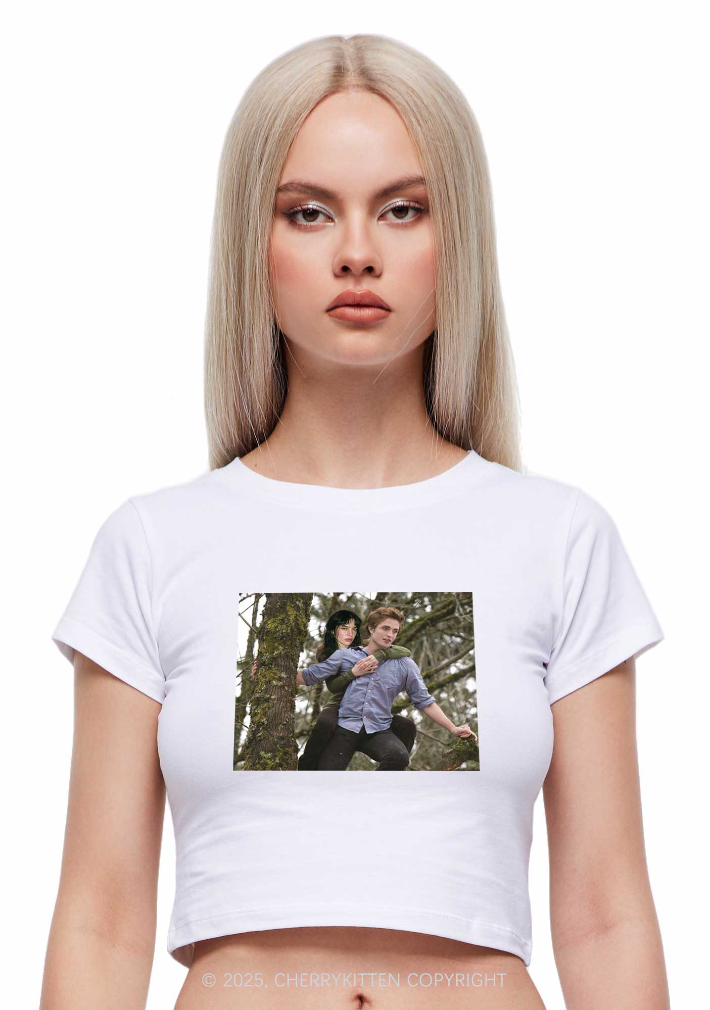 Custom Face Y2K Baby Tee Cherrykitten - Image 3