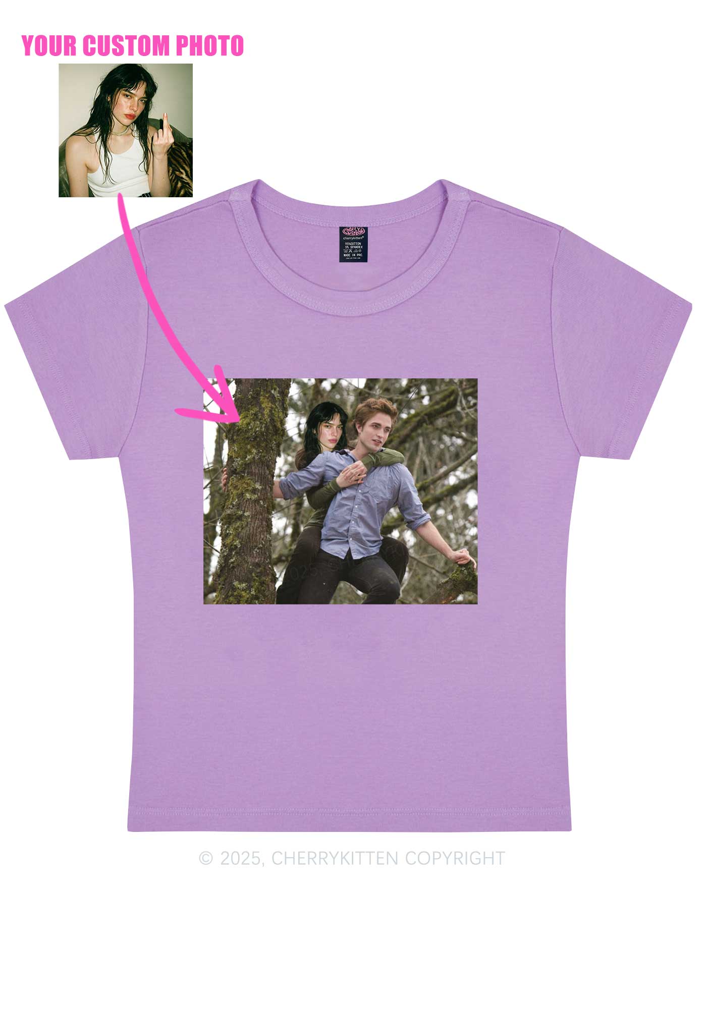 Custom Face Y2K Baby Tee Cherrykitten - Image 7