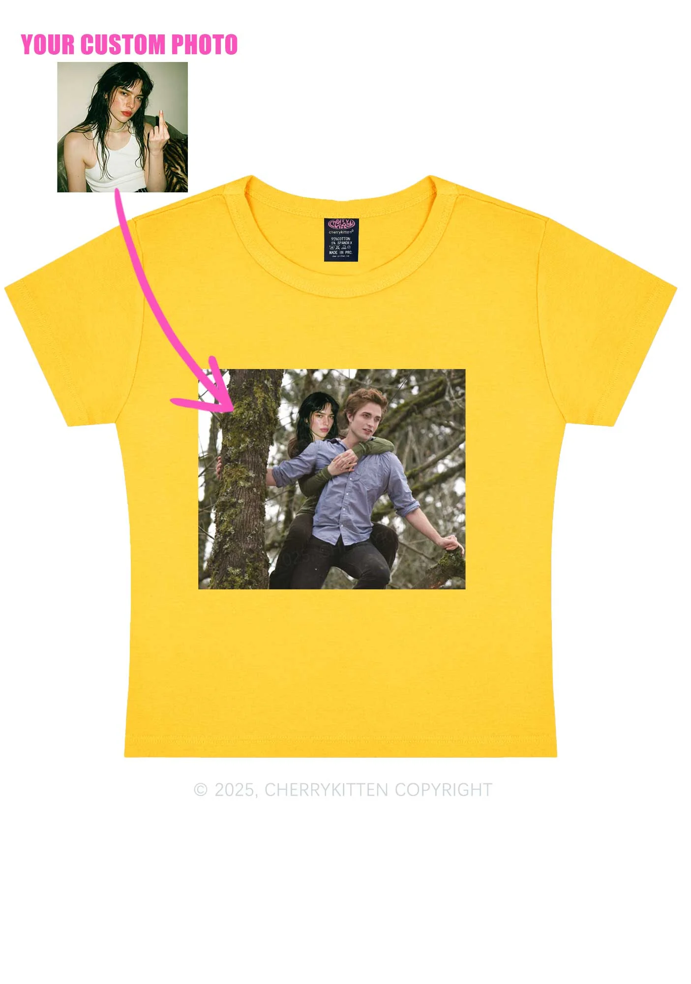 Custom Face Y2K Baby Tee Cherrykitten - Image 9