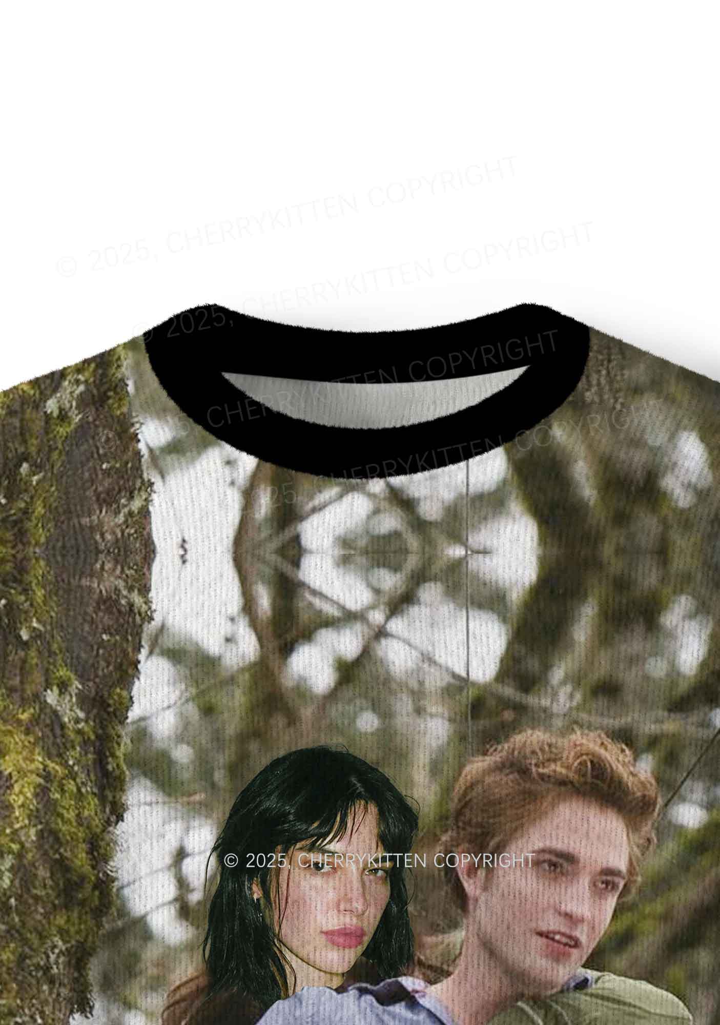 Custom Face Y2K Christmas Knit Sweatshirt Cherrykitten - Image 6