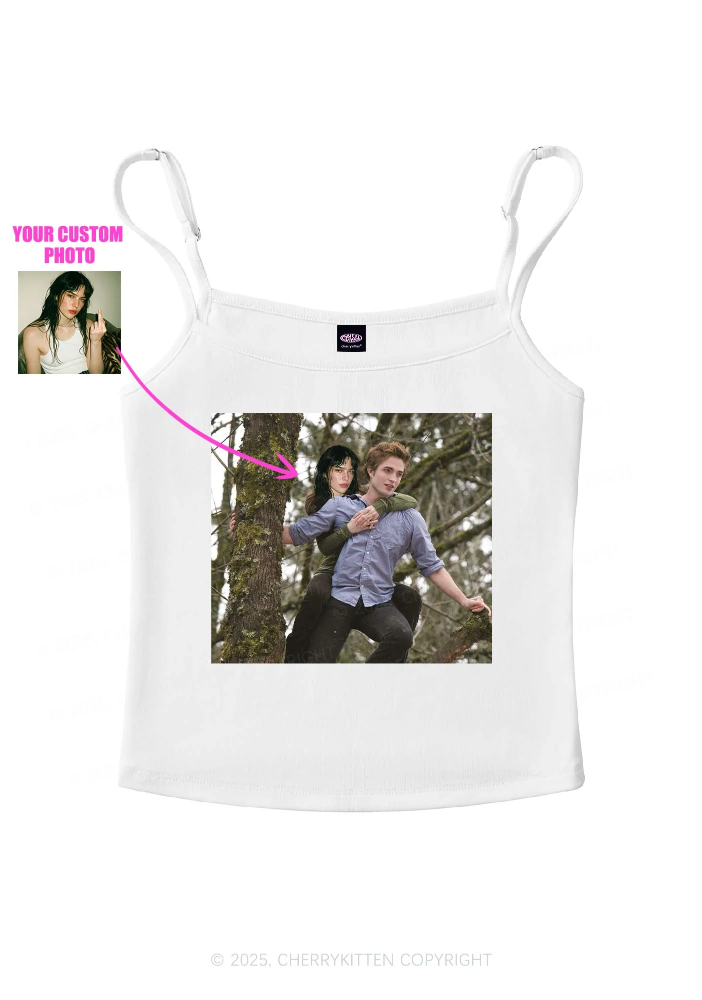 Custom Face Y2K Spaghetti Strap Cami Cherrykitten - Image 4