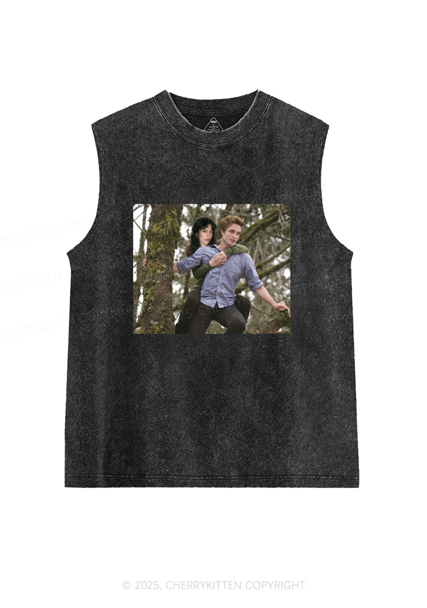 Custom Face Y2K Washed Muscle Tank Cherrykitten - Image 4