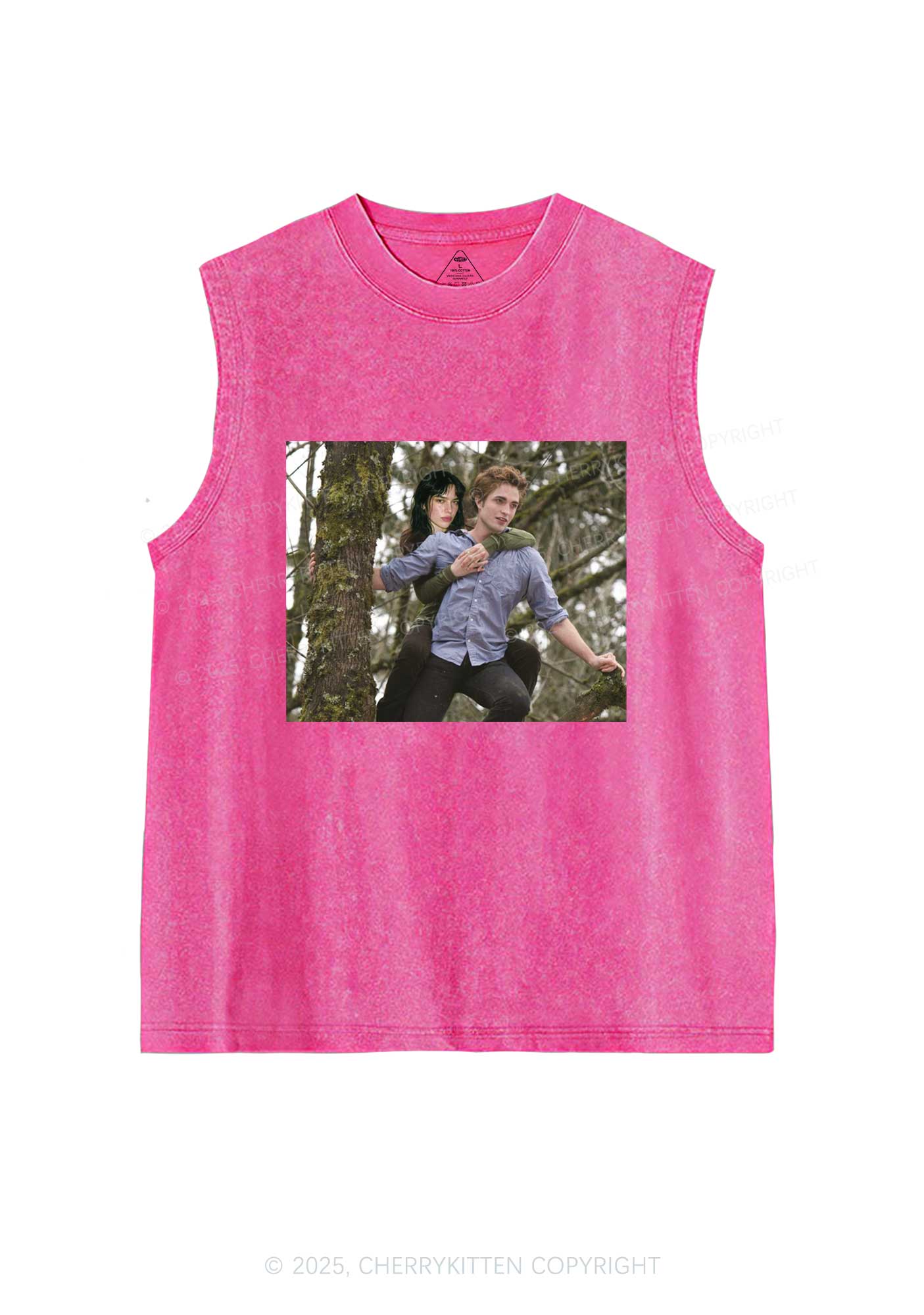 Custom Face Y2K Washed Muscle Tank Cherrykitten - Image 5