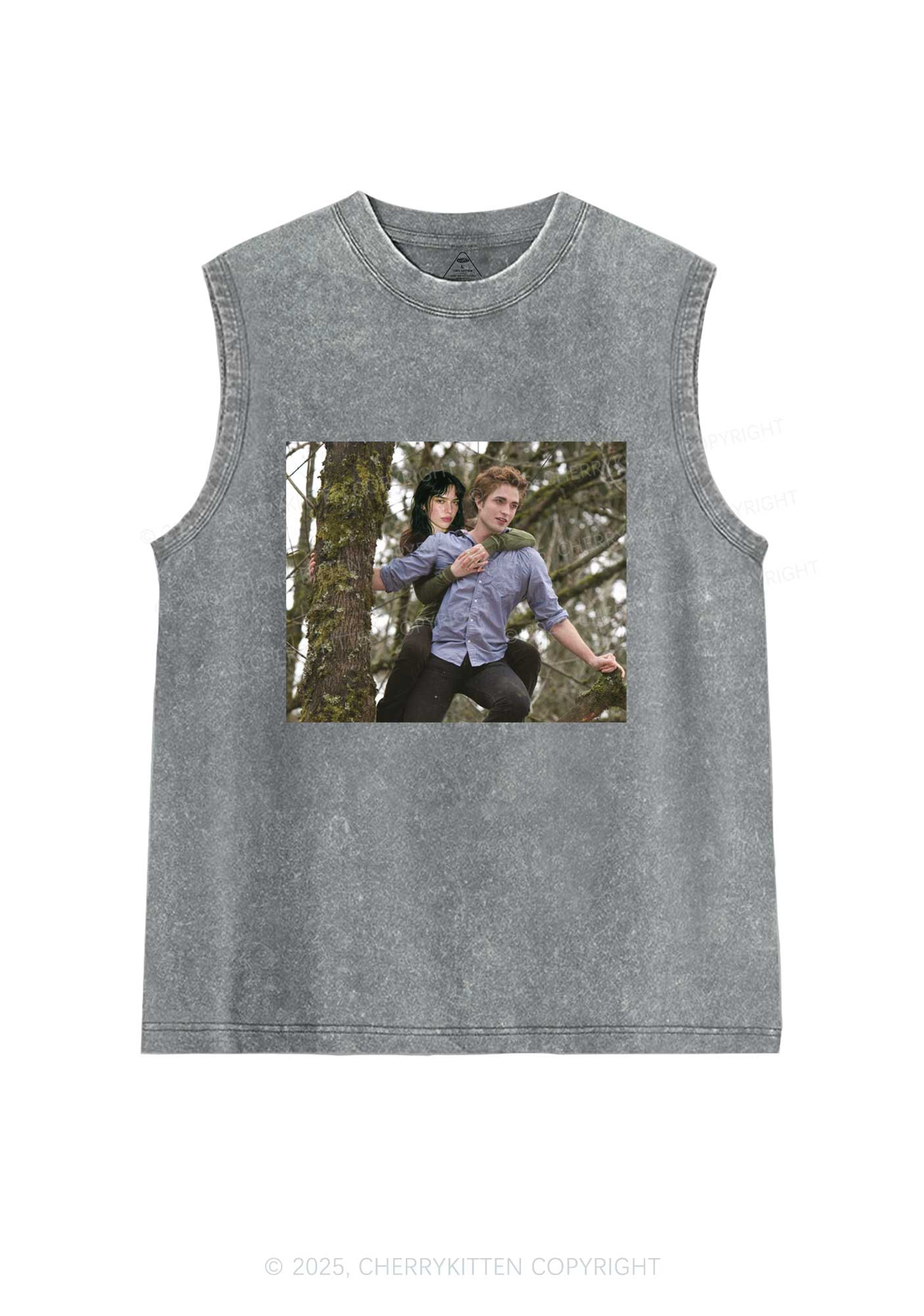 Custom Face Y2K Washed Muscle Tank Cherrykitten - Image 7