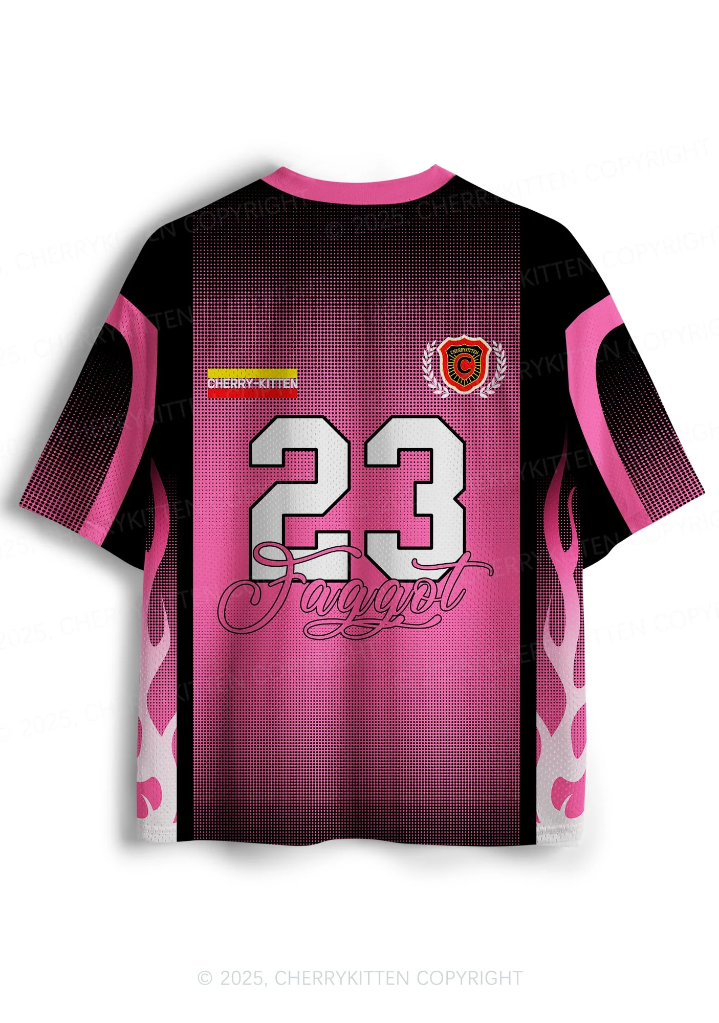 Custom Faggot Flame Pride Y2K Sport Jersey Shirts Cherrykitten - Image 2