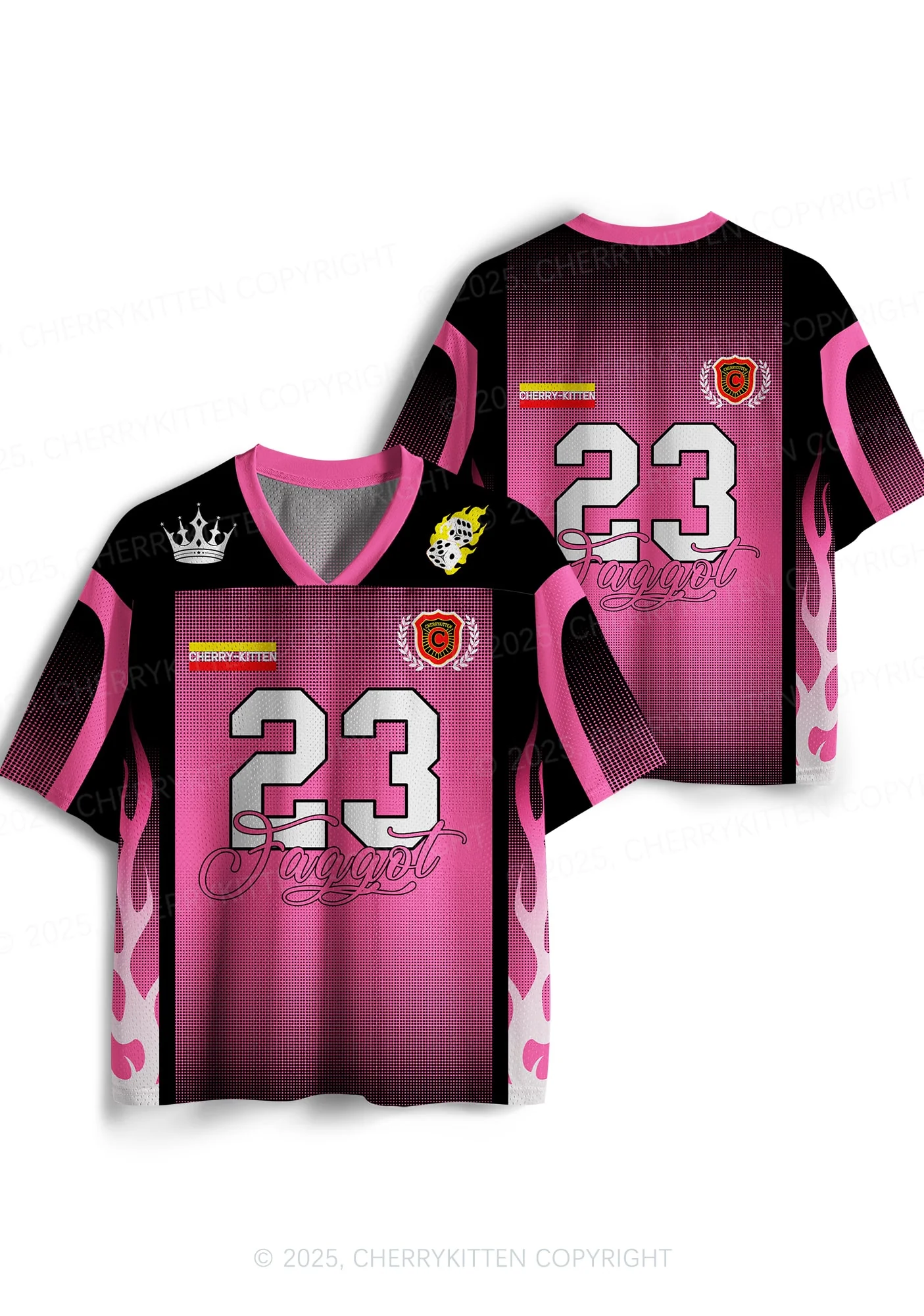 Custom Faggot Flame Pride Y2K Sport Jersey Shirts Cherrykitten - Image 3