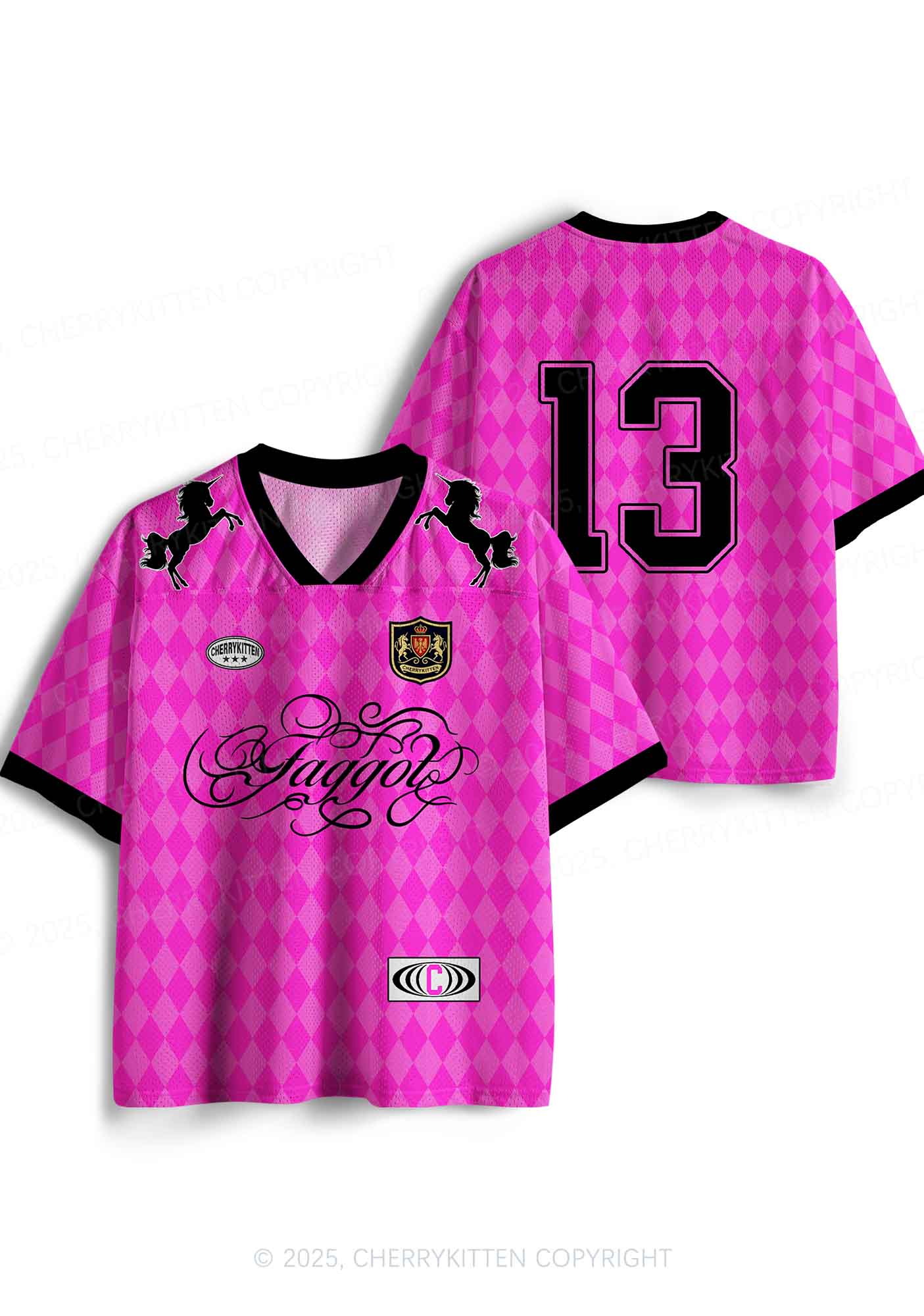 Custom Faggot Pink Plaid Pride Y2K Sport Jersey Shirts Cherrykitten - Image 3