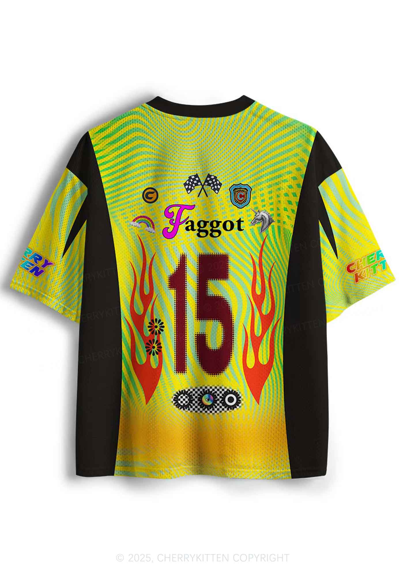 Custom Faggot Pride Y2K Sport Jersey Shirts Cherrykitten - Image 2