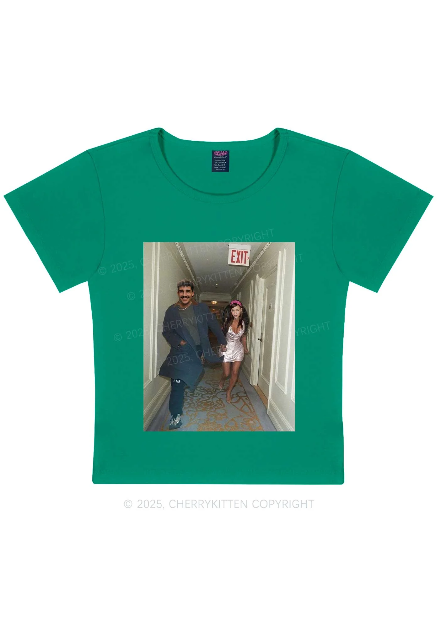Custom Famous Hallway Photo Y2K Baby Tee Cherrykitten - Image 10