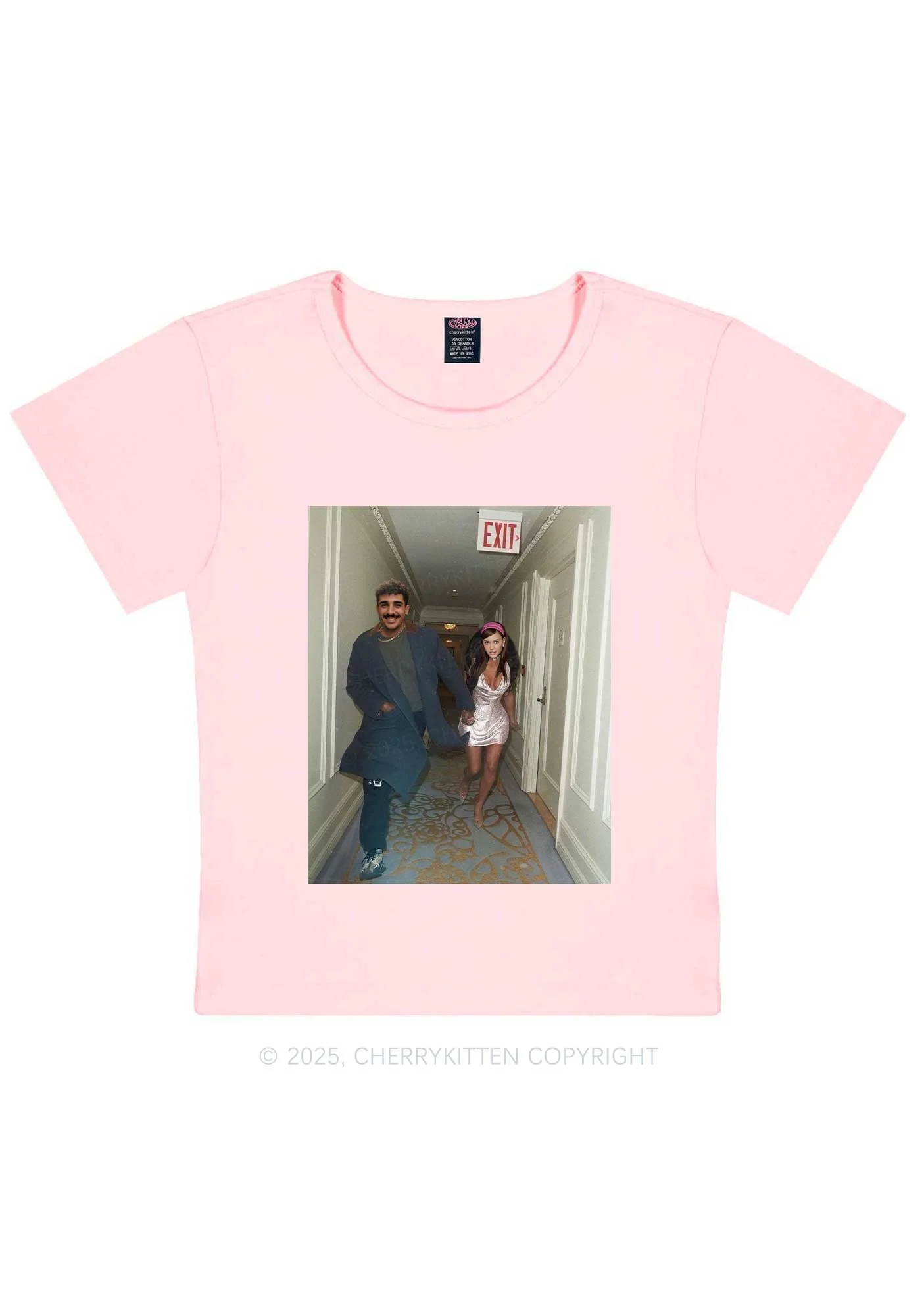 Custom Famous Hallway Photo Y2K Baby Tee Cherrykitten - Image 11