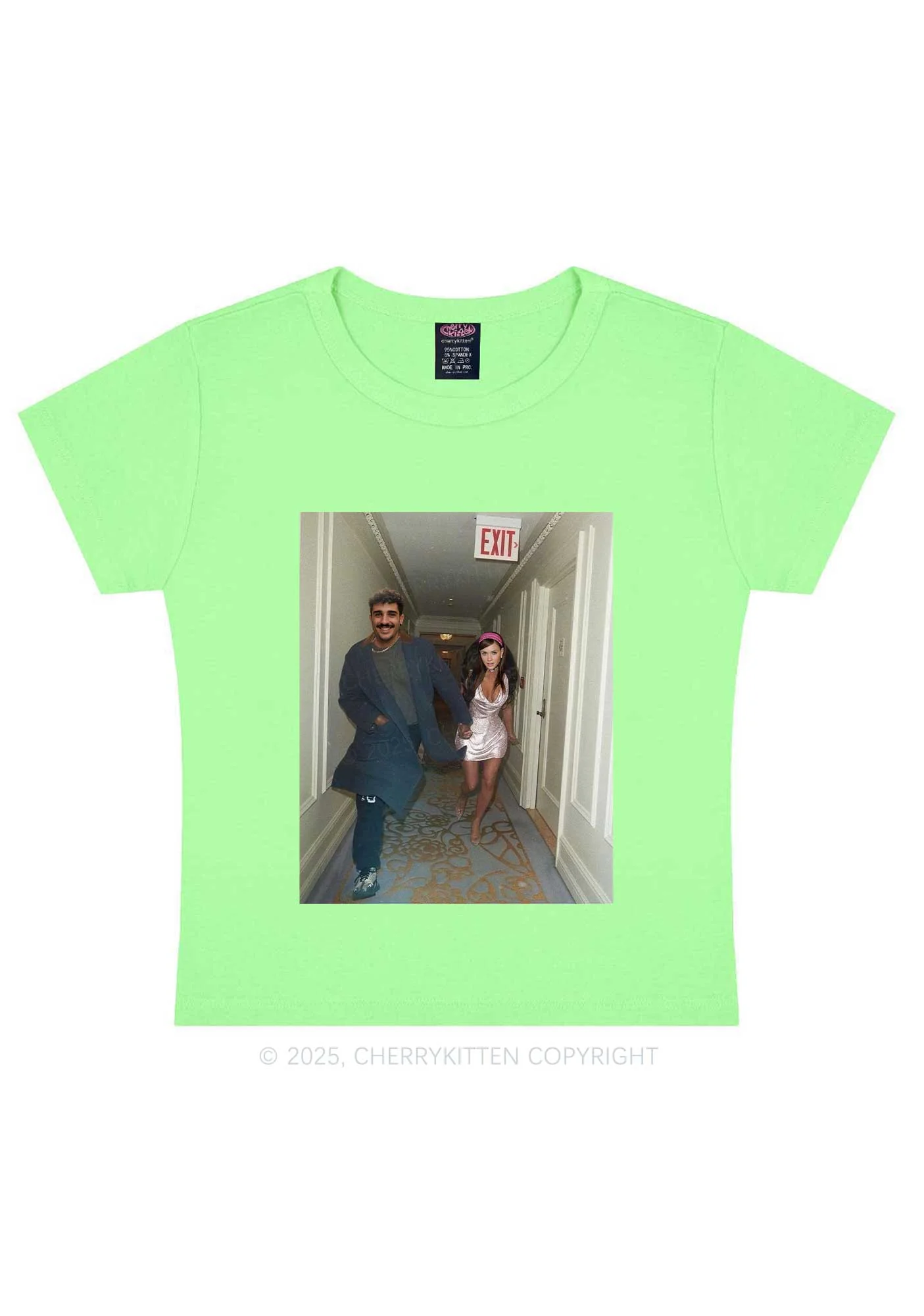 Custom Famous Hallway Photo Y2K Baby Tee Cherrykitten - Image 12