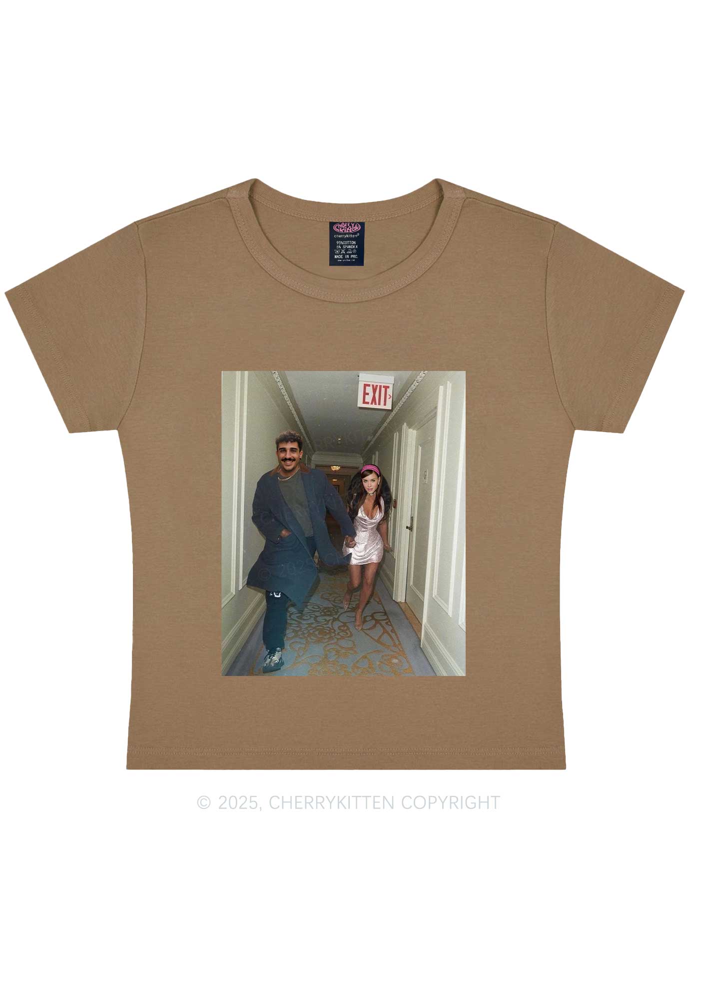 Custom Famous Hallway Photo Y2K Baby Tee Cherrykitten - Image 13