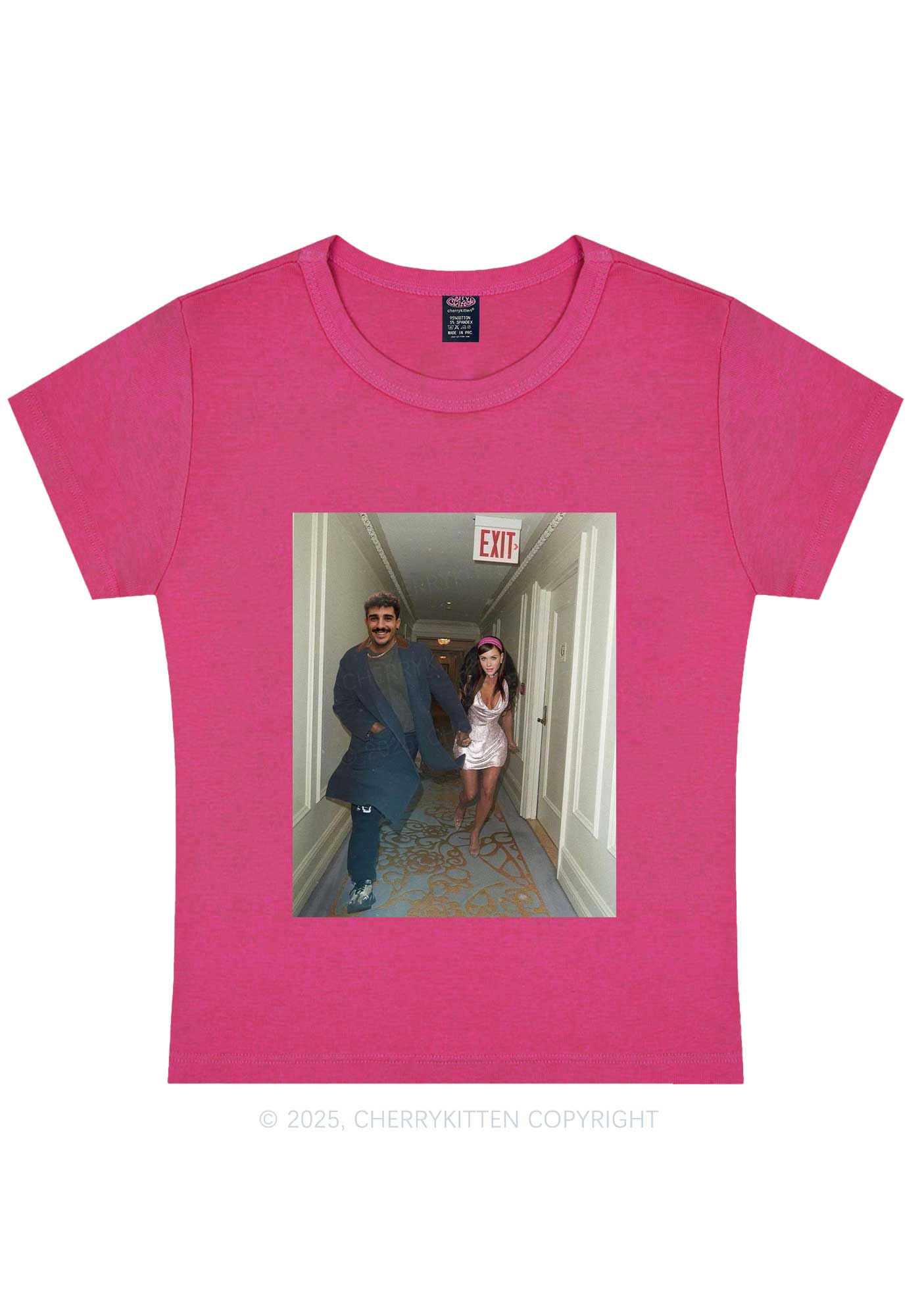 Custom Famous Hallway Photo Y2K Baby Tee Cherrykitten - Image 5