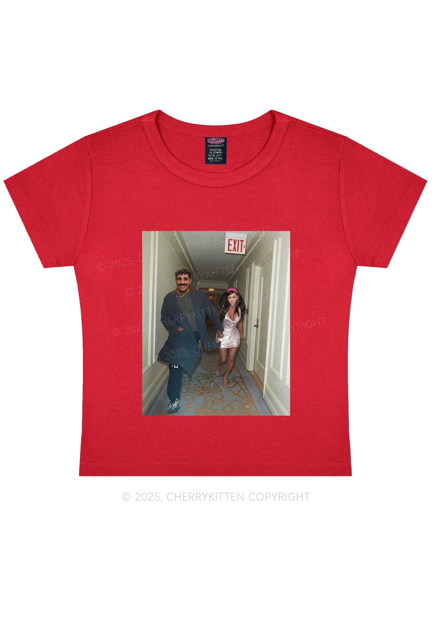 Custom Famous Hallway Photo Y2K Baby Tee Cherrykitten - Image 7