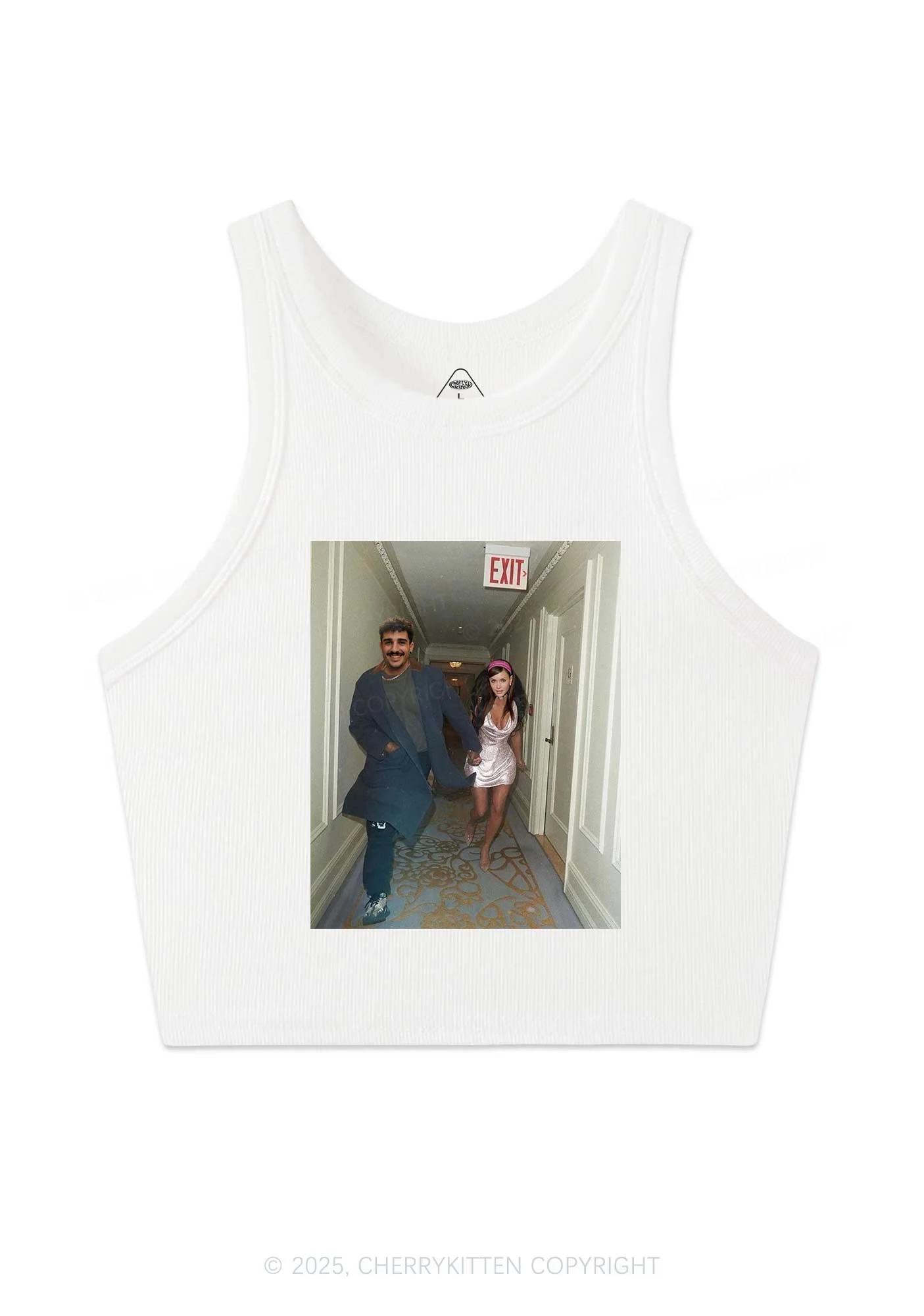 Custom Famous Hallway Photo Y2K Crop Tank Top Cherrykitten - Image 4
