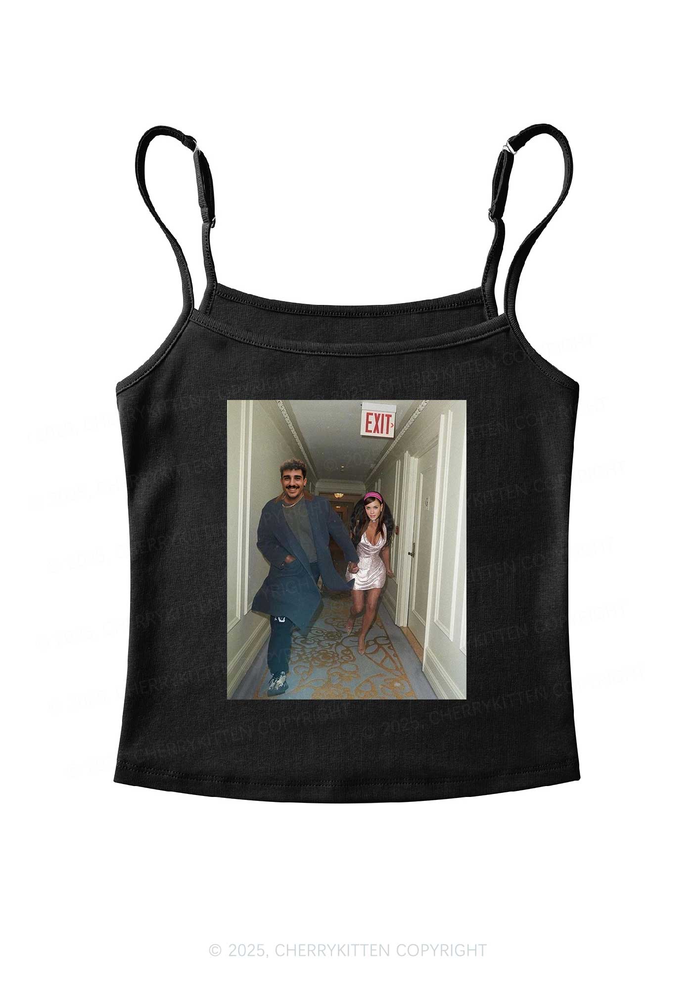 Custom Famous Hallway Photo Y2K Spaghetti Strap Cami Cherrykitten - Image 4