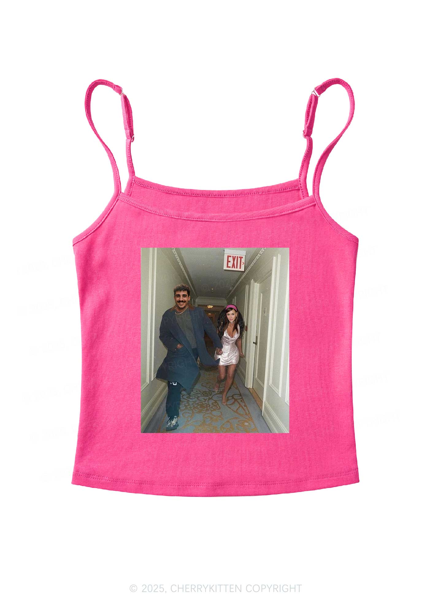 Custom Famous Hallway Photo Y2K Spaghetti Strap Cami Cherrykitten - Image 5