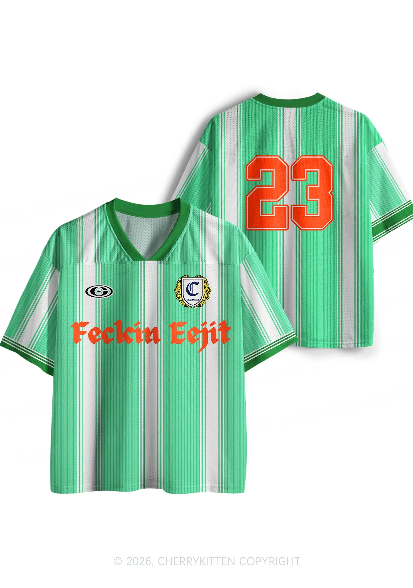 Custom Feckin Eejit St Patricks Y2K Sport Jersey Shirts Cherrykitten - Image 4
