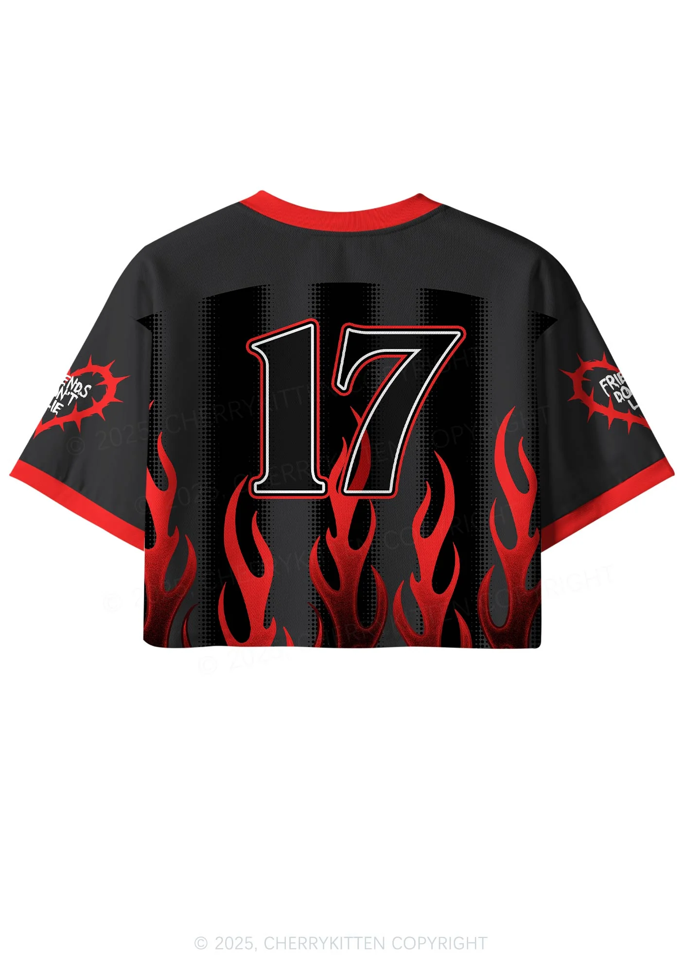 Custom Fire Things Y2K Crop Sport Jersey Shirts Cherrykitten - Image 2