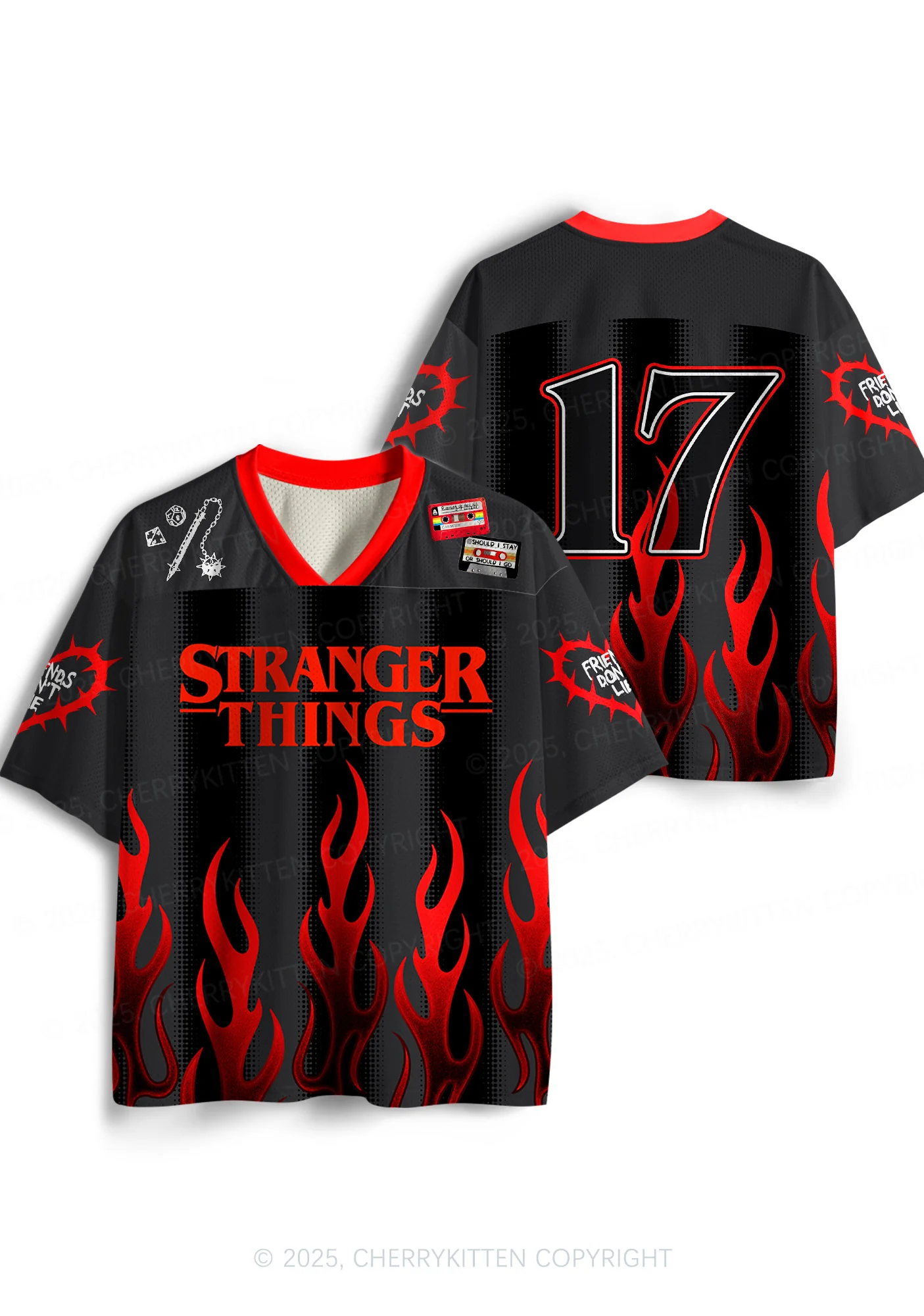 Custom Fire Things Y2K Sport Jersey Shirts Cherrykitten - Image 3