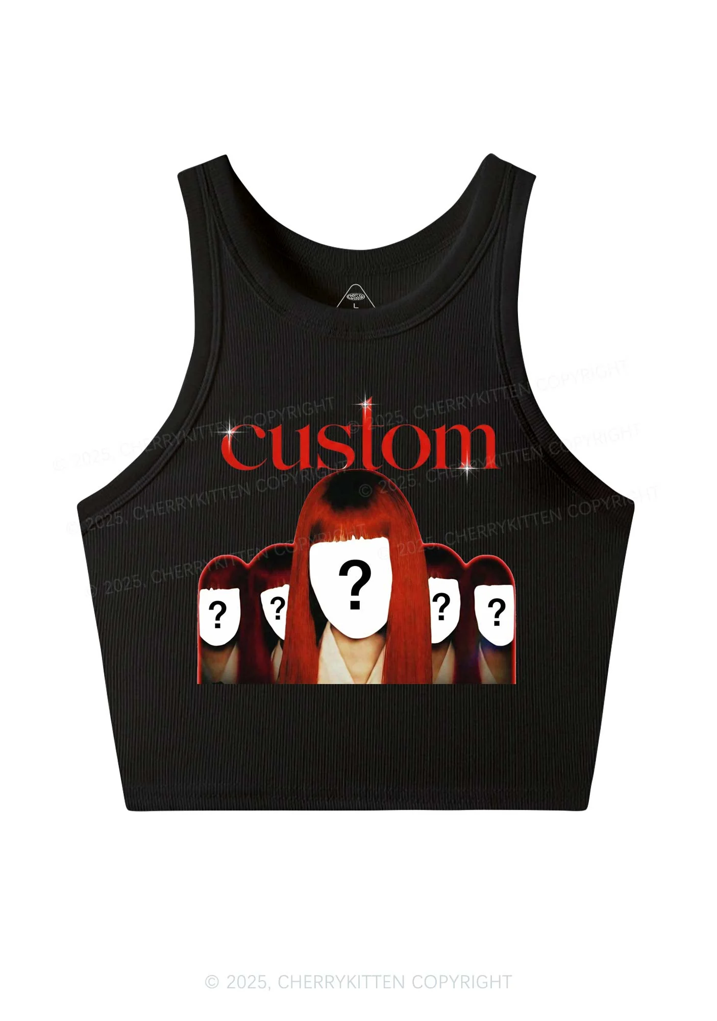 Custom Five Portraits Y2K Crop Tank Top Cherrykitten - Image 3