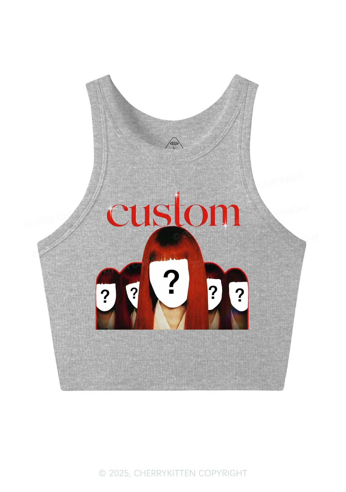 Custom Five Portraits Y2K Crop Tank Top Cherrykitten - Image 4