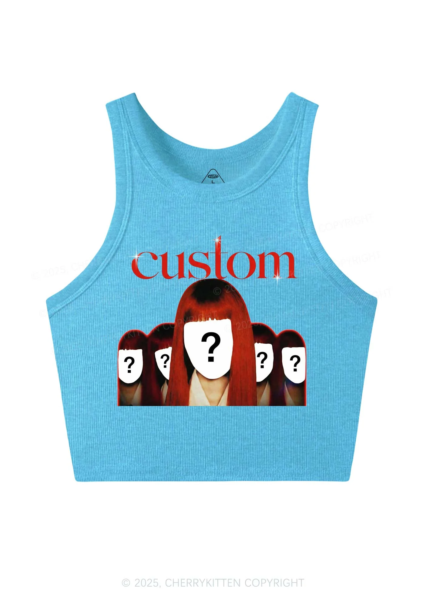 Custom Five Portraits Y2K Crop Tank Top Cherrykitten - Image 5