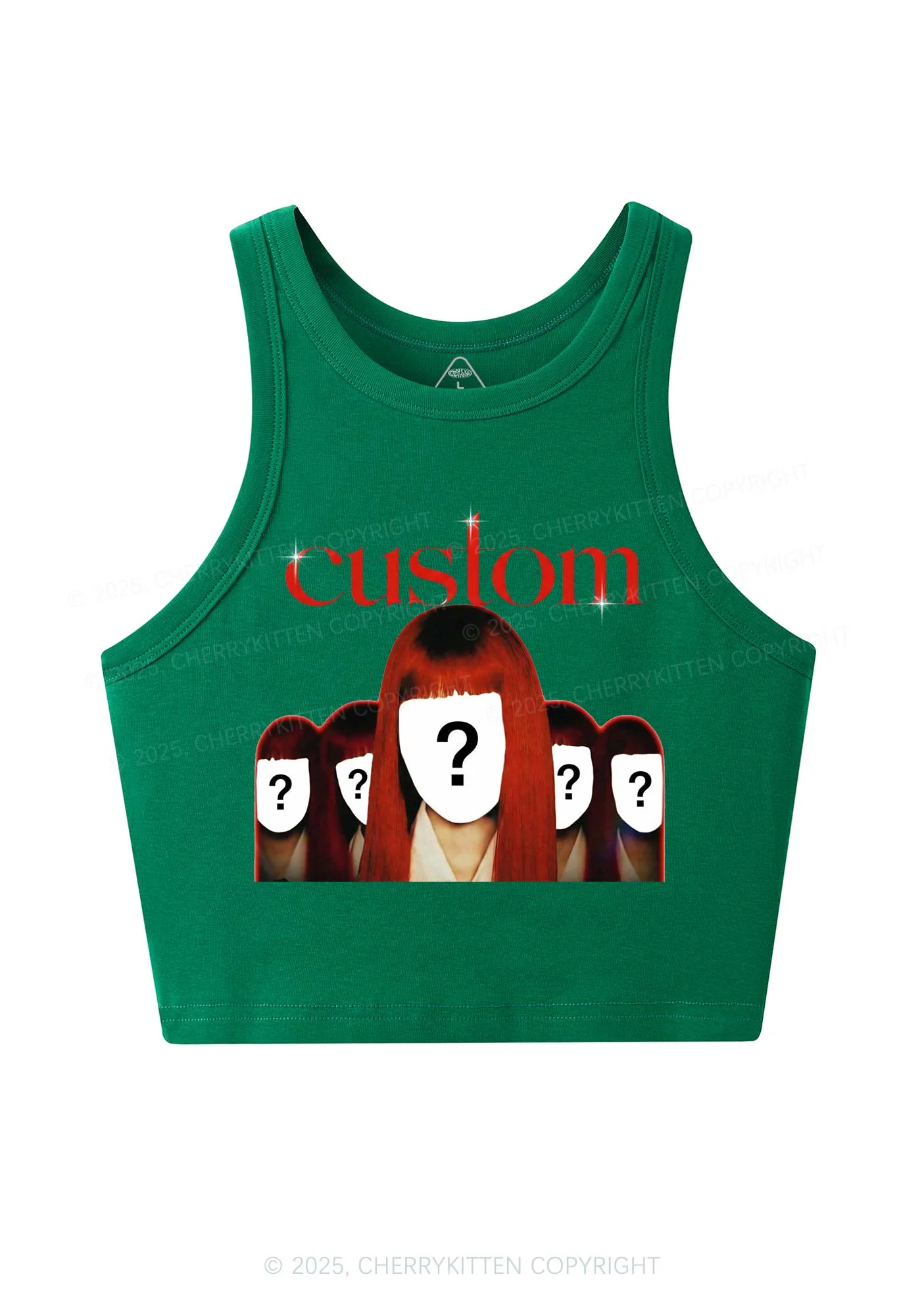 Custom Five Portraits Y2K Crop Tank Top Cherrykitten - Image 6