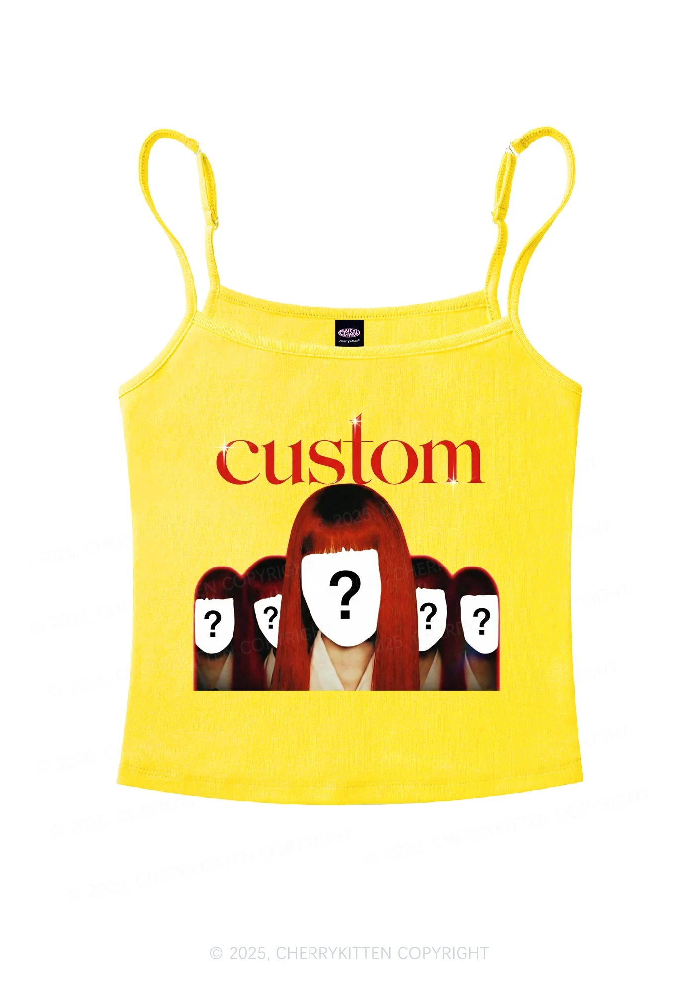 Custom Five Portraits Y2K Spaghetti Strap Cami Cherrykitten - Image 4