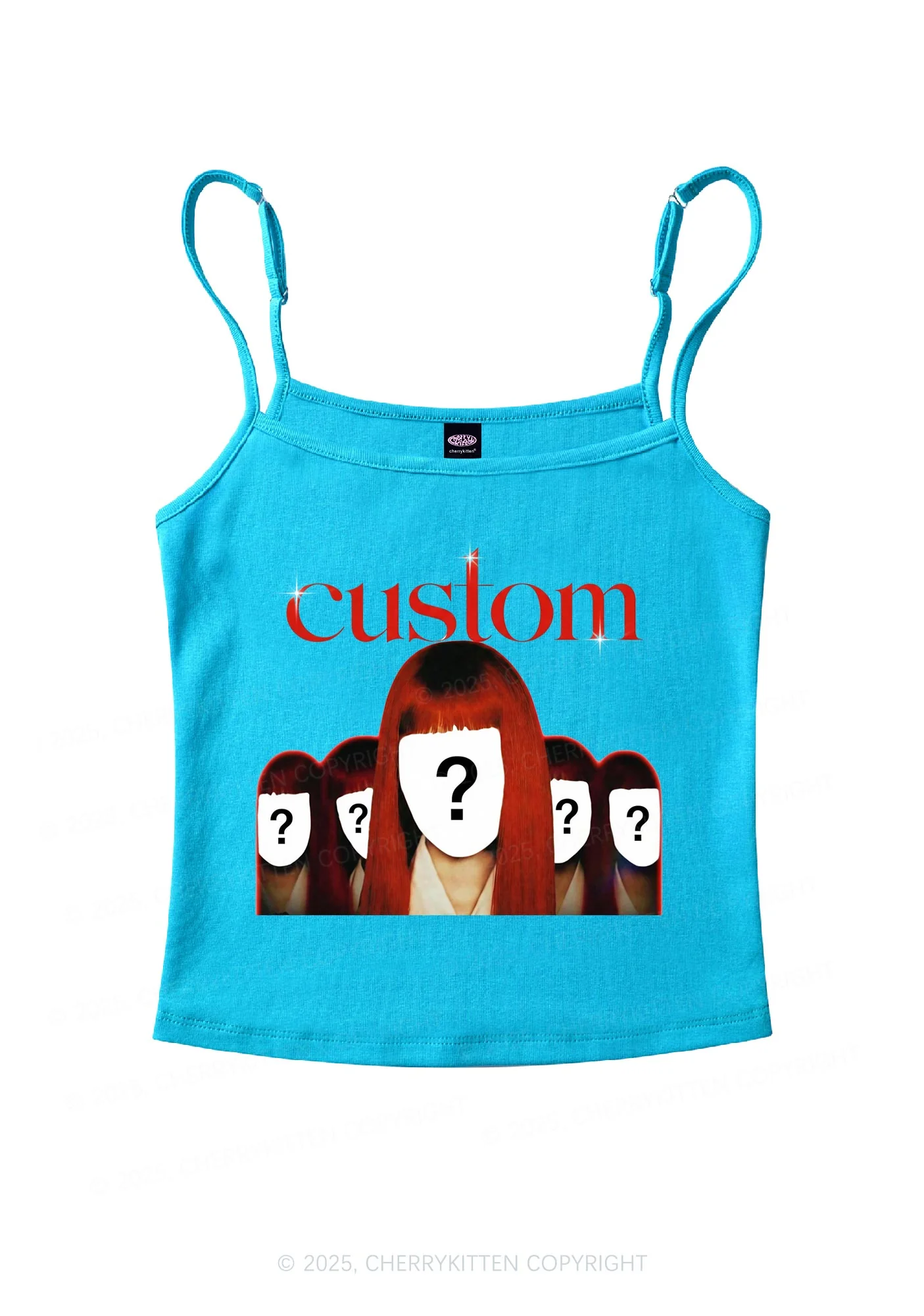 Custom Five Portraits Y2K Spaghetti Strap Cami Cherrykitten - Image 5