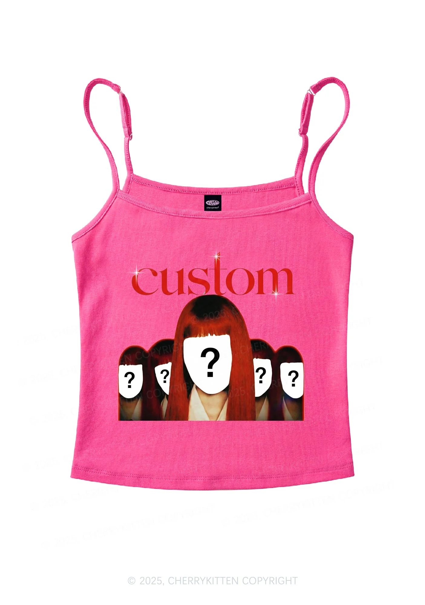 Custom Five Portraits Y2K Spaghetti Strap Cami Cherrykitten - Image 6