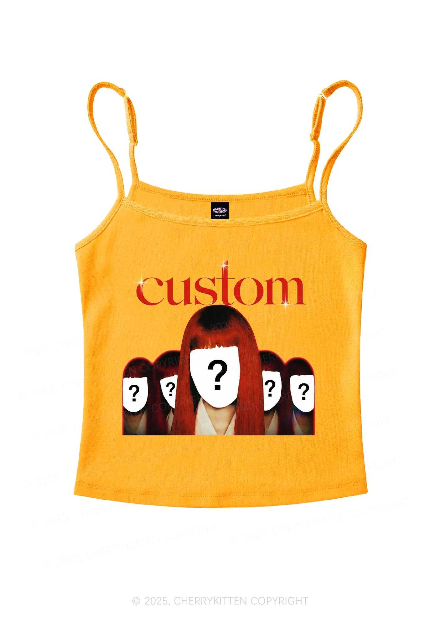 Custom Five Portraits Y2K Spaghetti Strap Cami Cherrykitten - Image 7