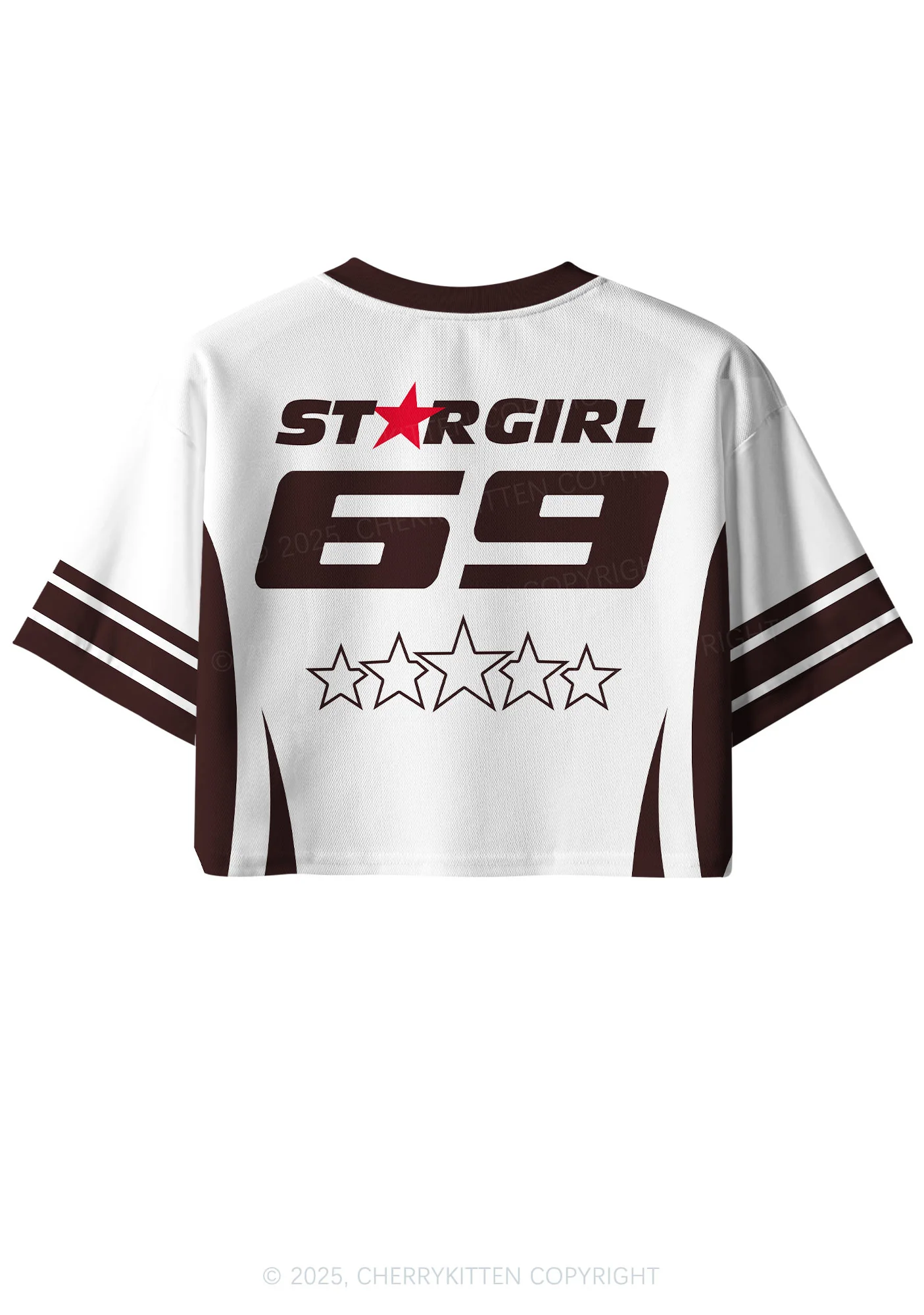 Custom Five Stars Girl Y2K Crop Sport Jersey Shirts Cherrykitten - Image 2