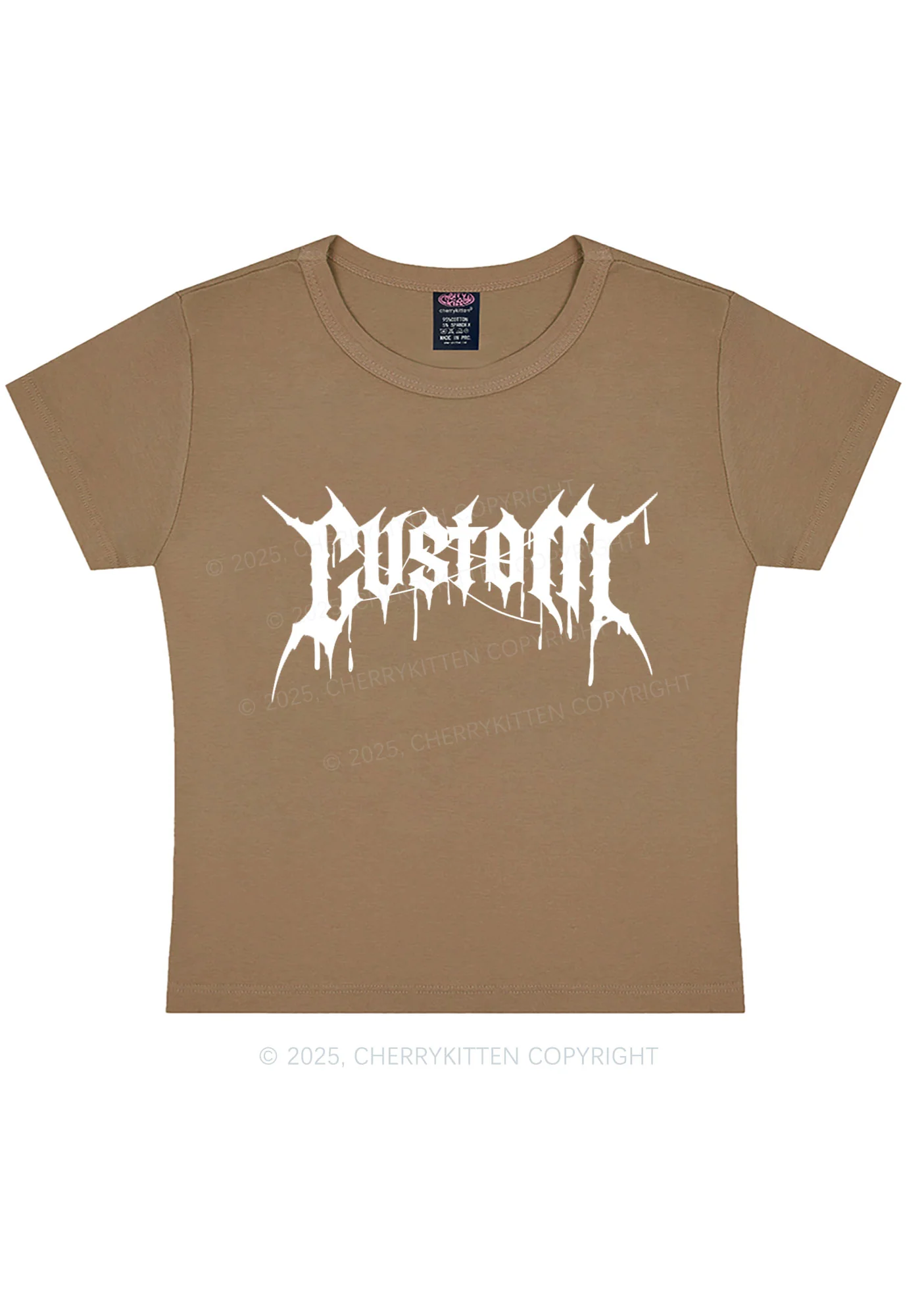 Custom Font Art Y2K Baby Tee Cherrykitten - Image 10