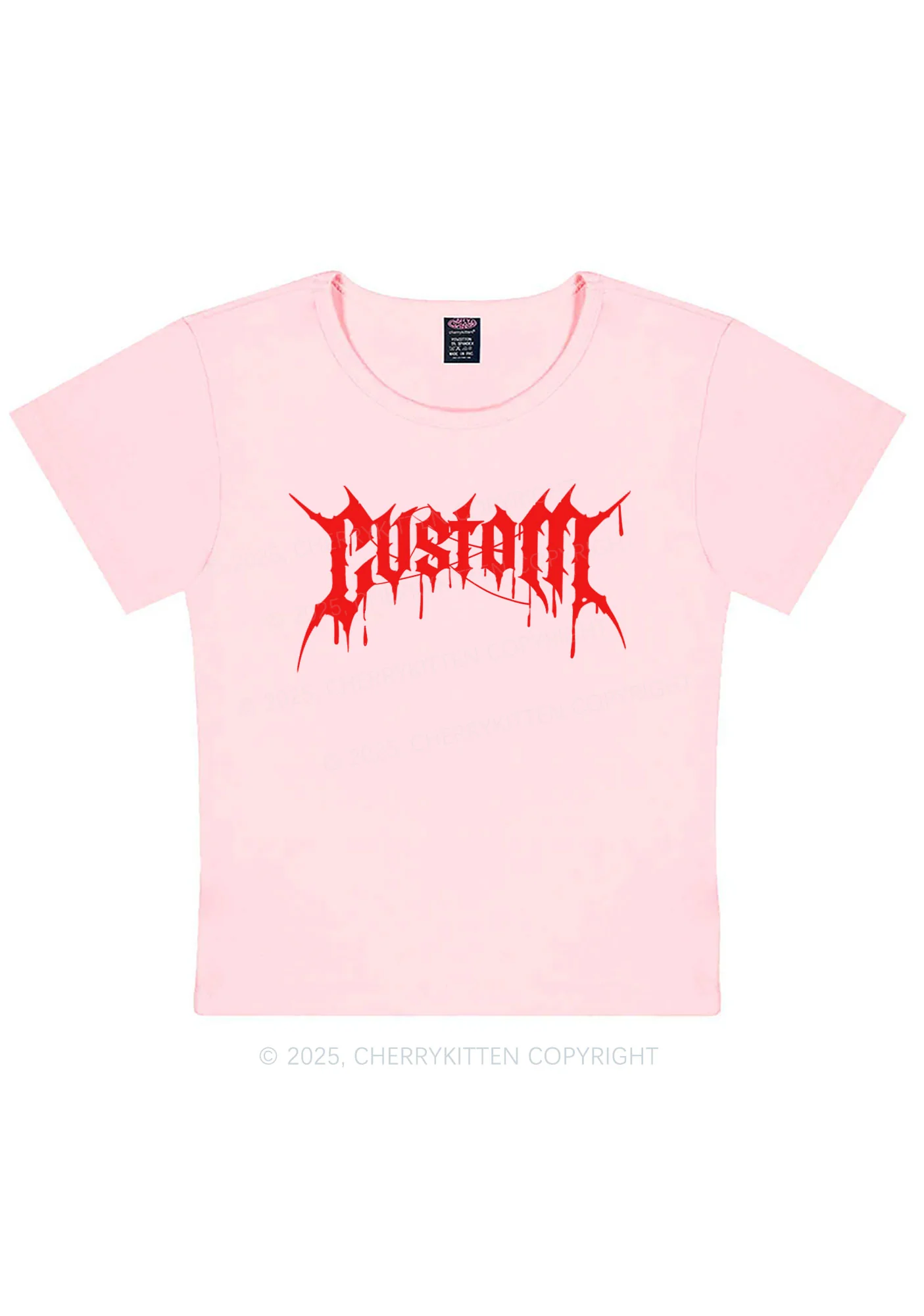 Custom Font Art Y2K Baby Tee Cherrykitten - Image 13
